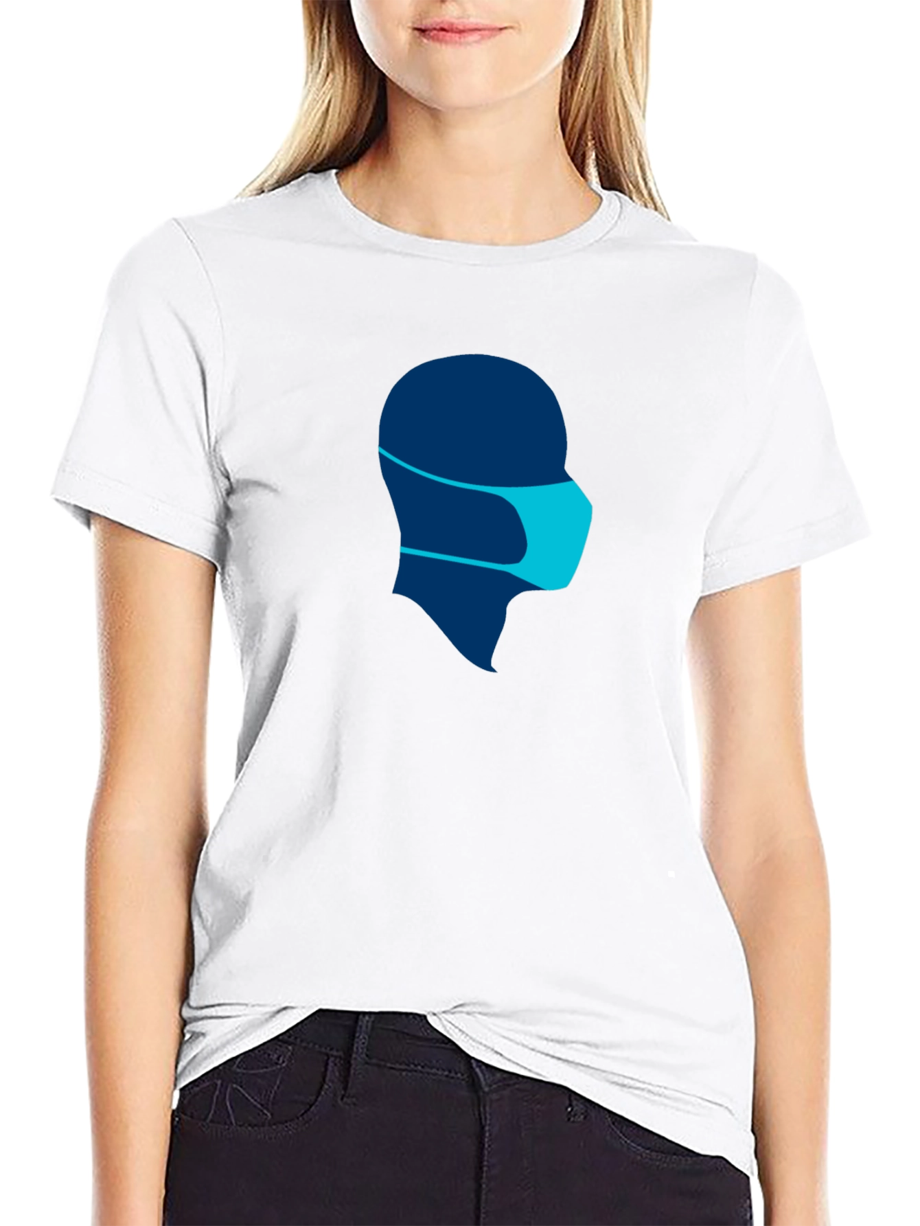 Masked Silhouette Tee - Modern Graphic Print Shirt
