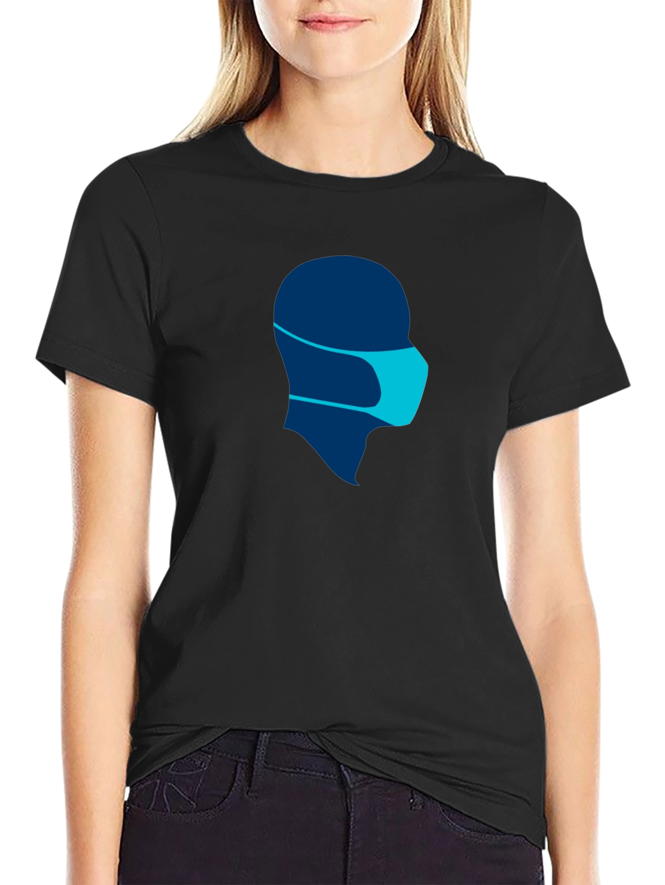 Masked Silhouette Tee - Modern Graphic Print Shirt