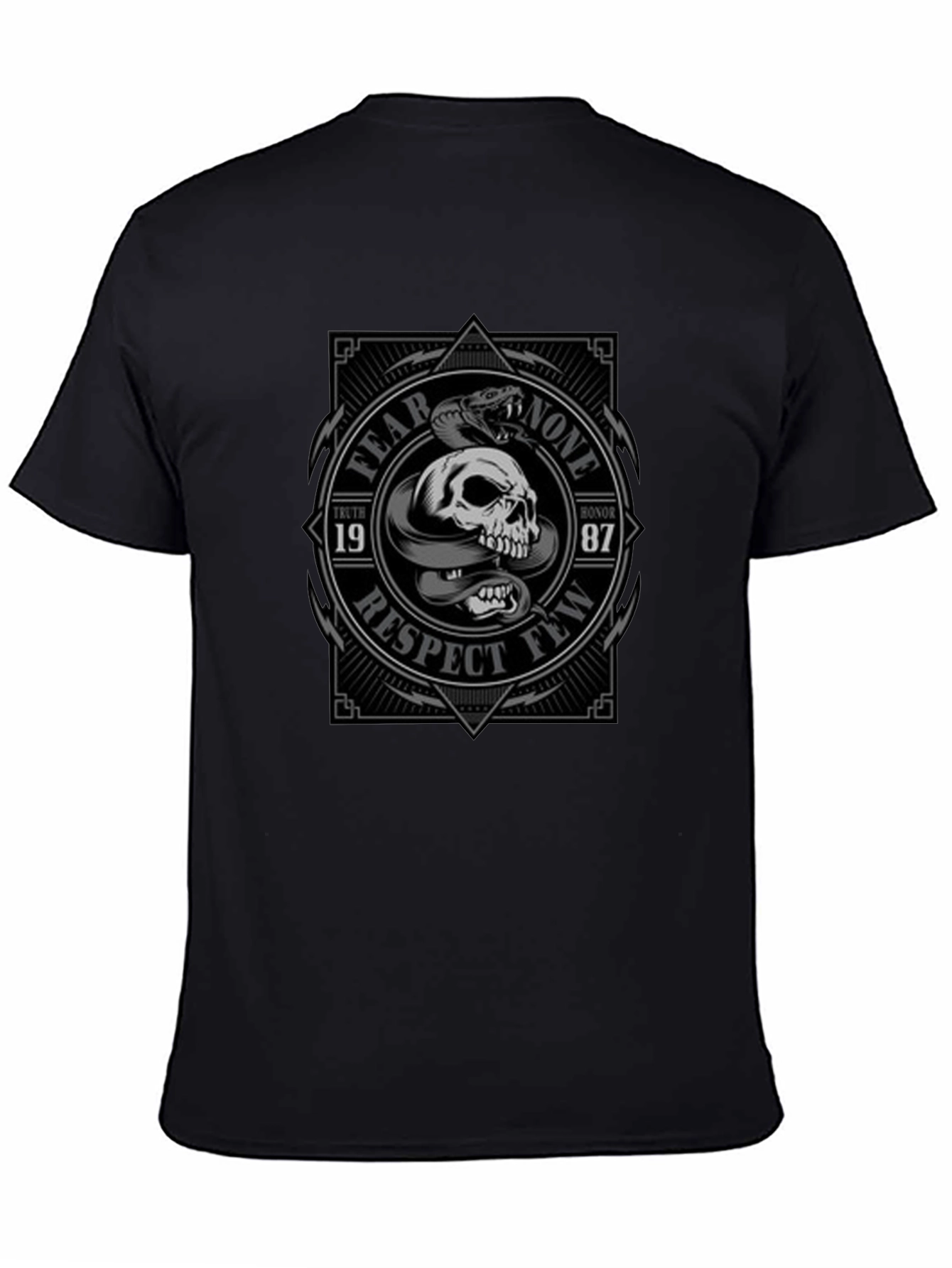 Fear None Skull & Snake Graphic T-Shirt
