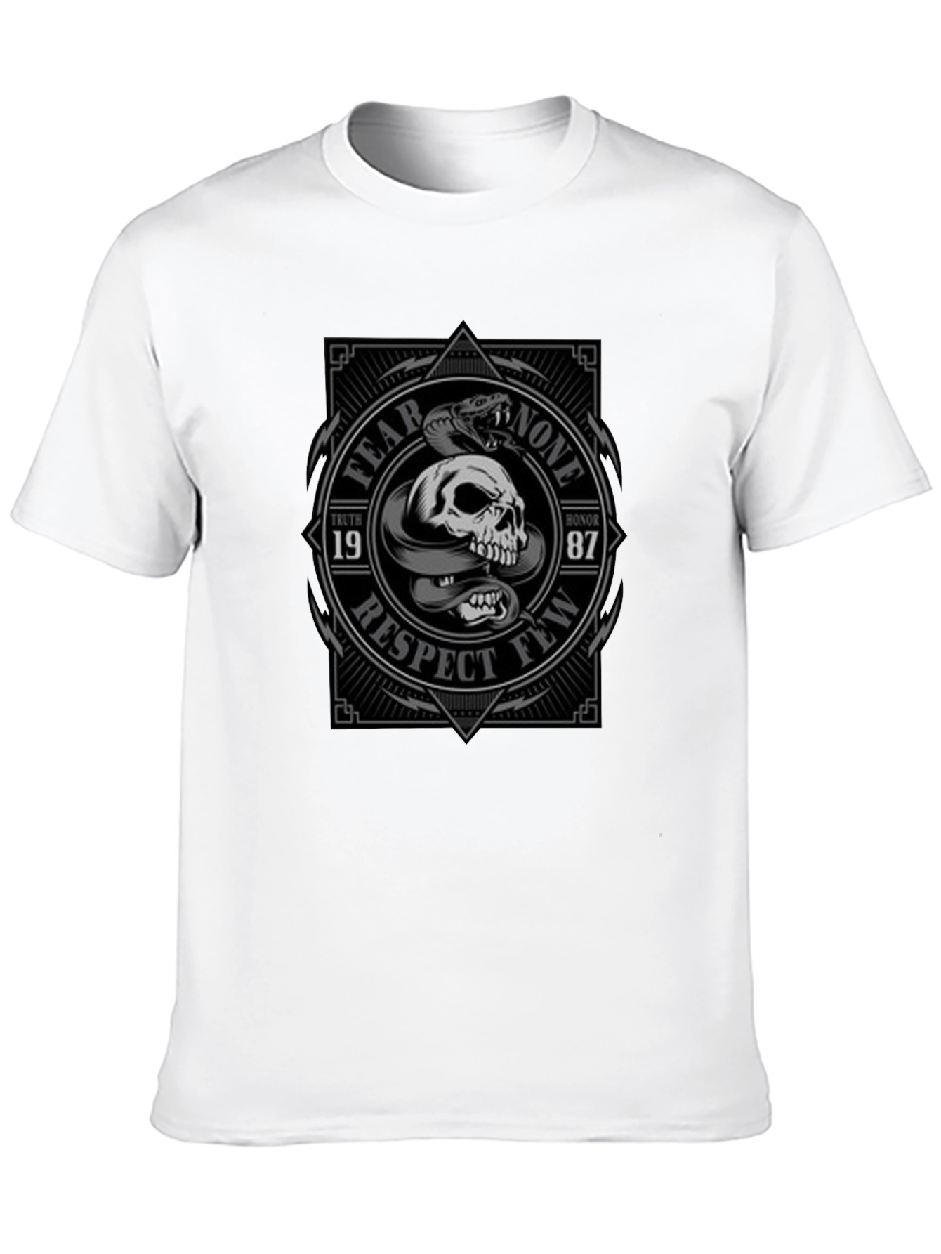 Fear None Skull & Snake Graphic T-Shirt