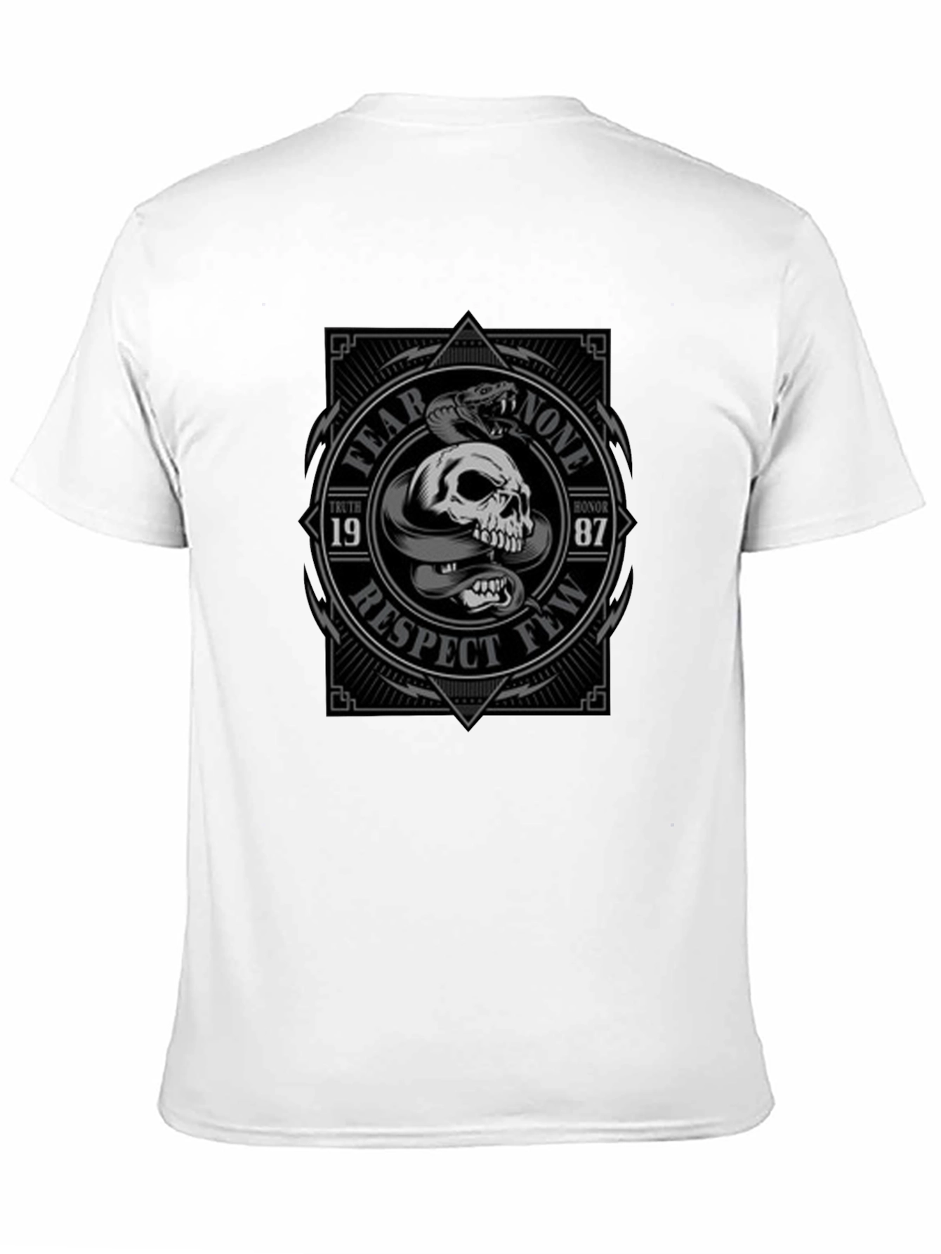 Fear None Skull & Snake Graphic T-Shirt