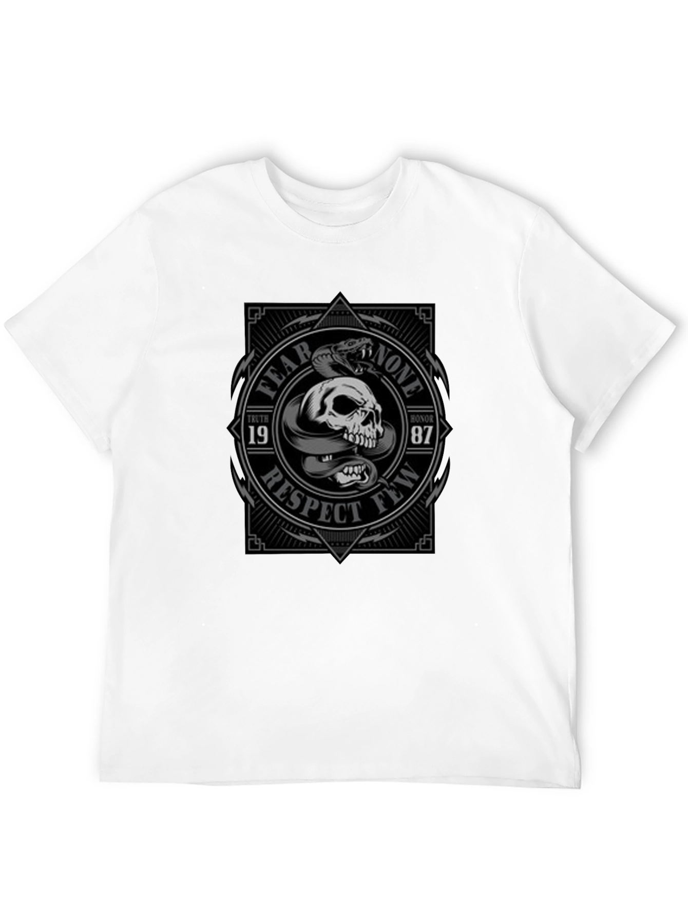 Fear None Skull & Snake Graphic T-Shirt