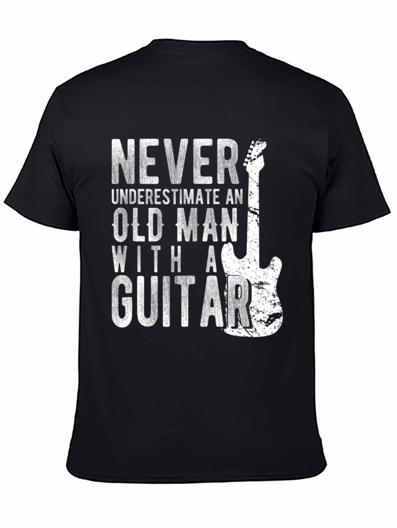 Never Underestimate an Old Man Guitar T-Shirt