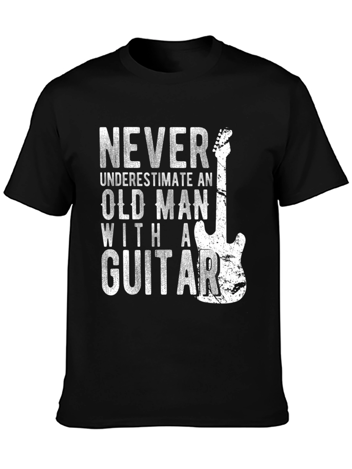 Never Underestimate an Old Man Guitar T-Shirt