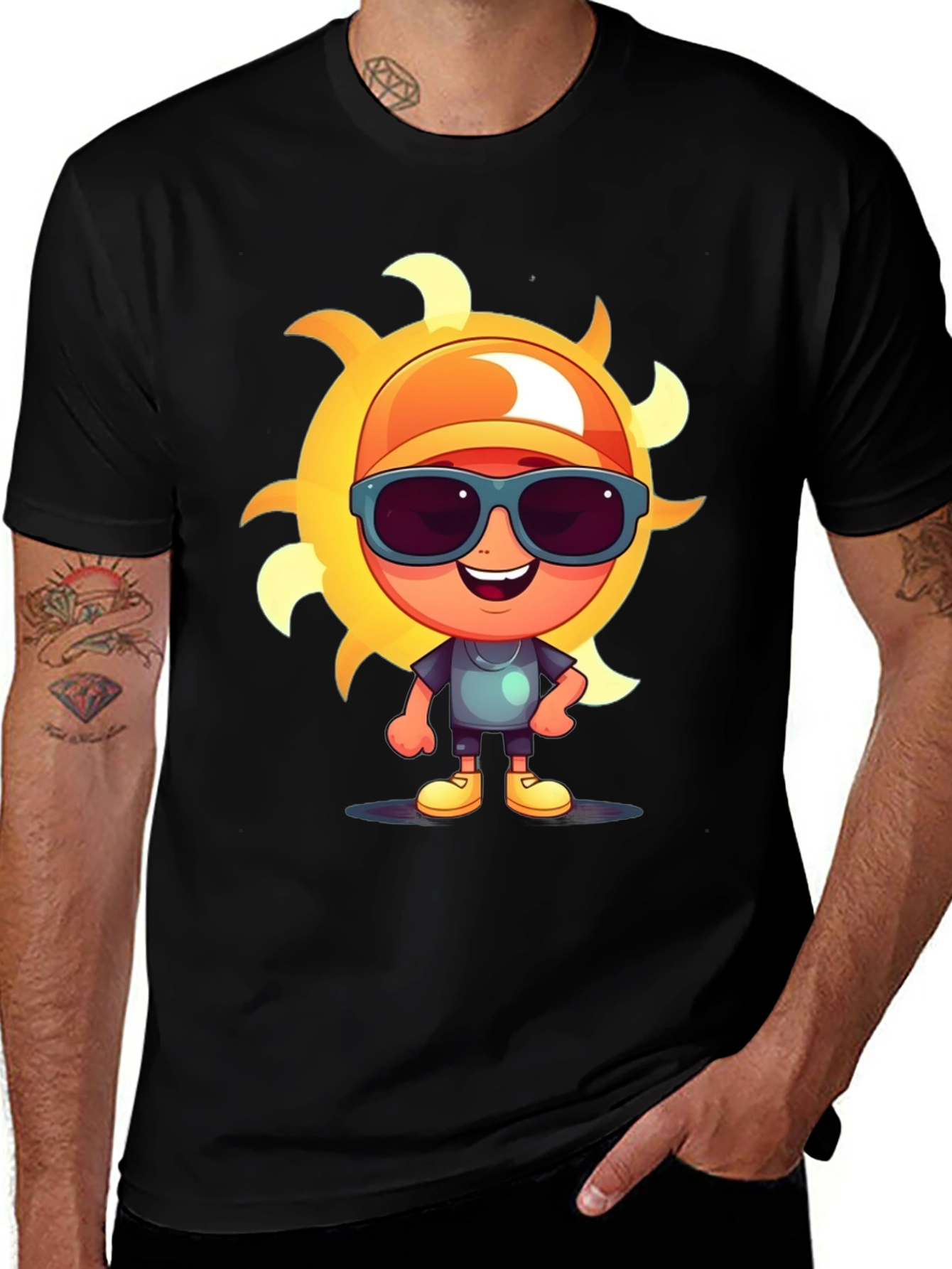 Cartoon Sun Graphic Tee