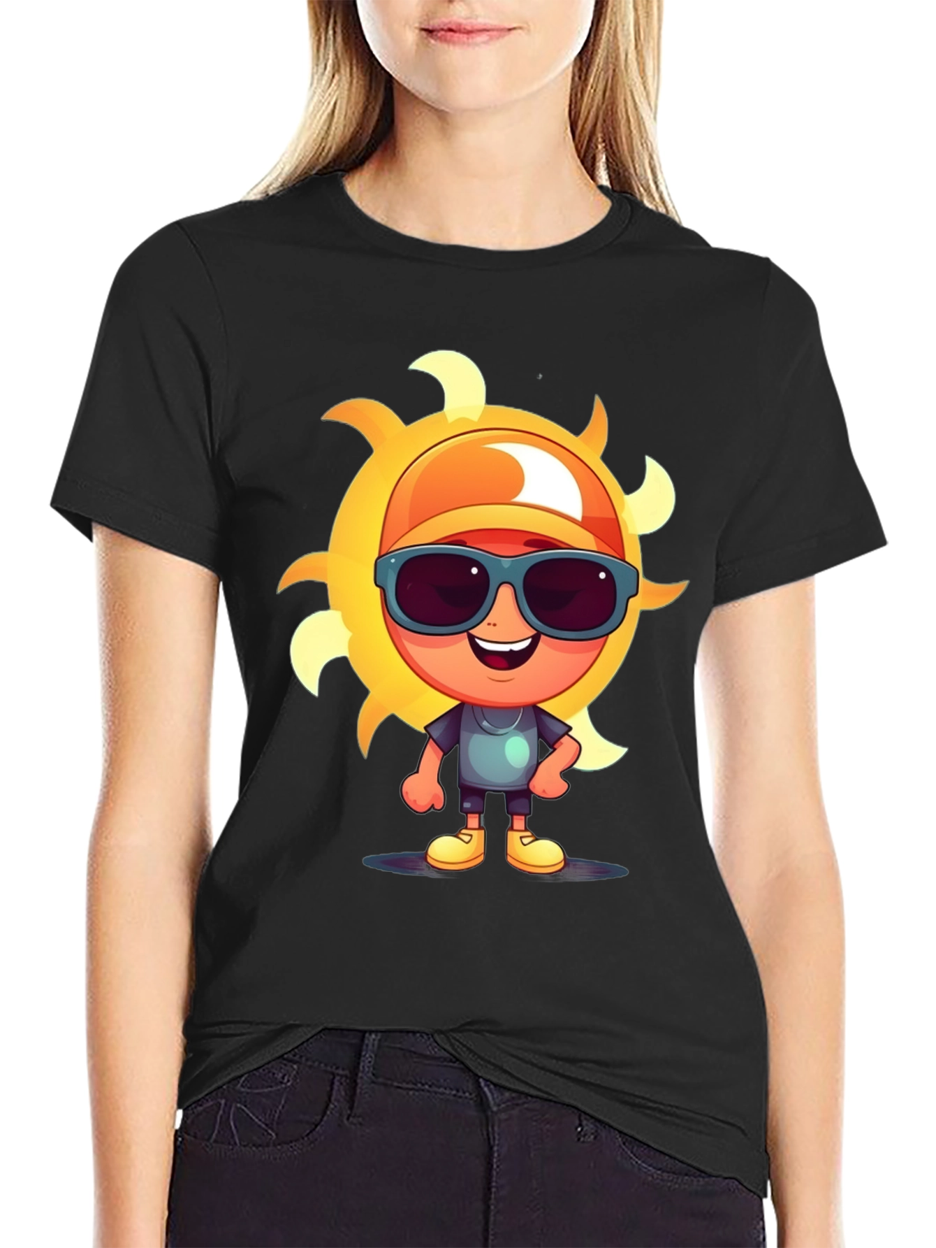 Cartoon Sun Graphic Tee