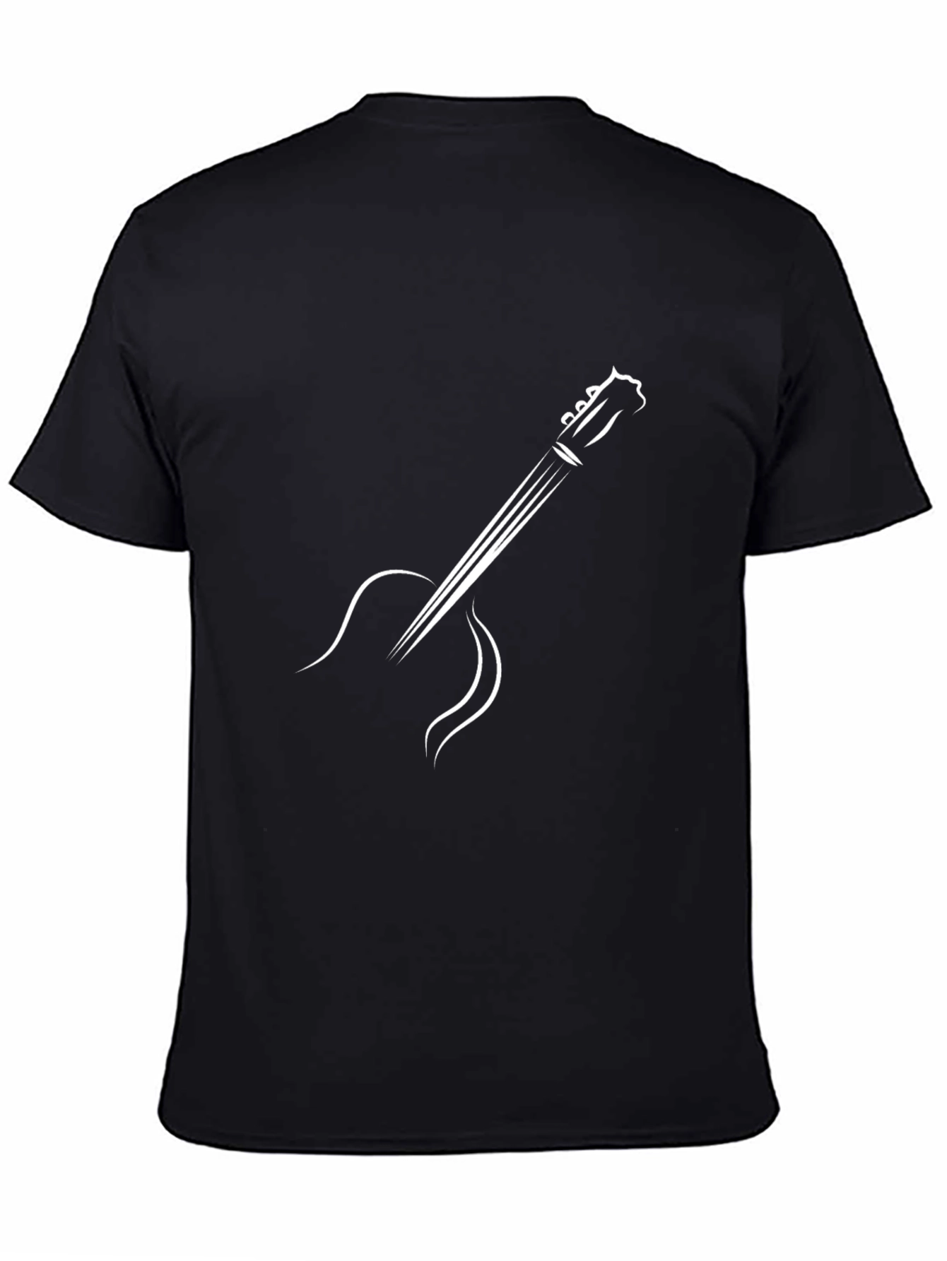 Guitar Graphic Tee - Black Casual Comfort