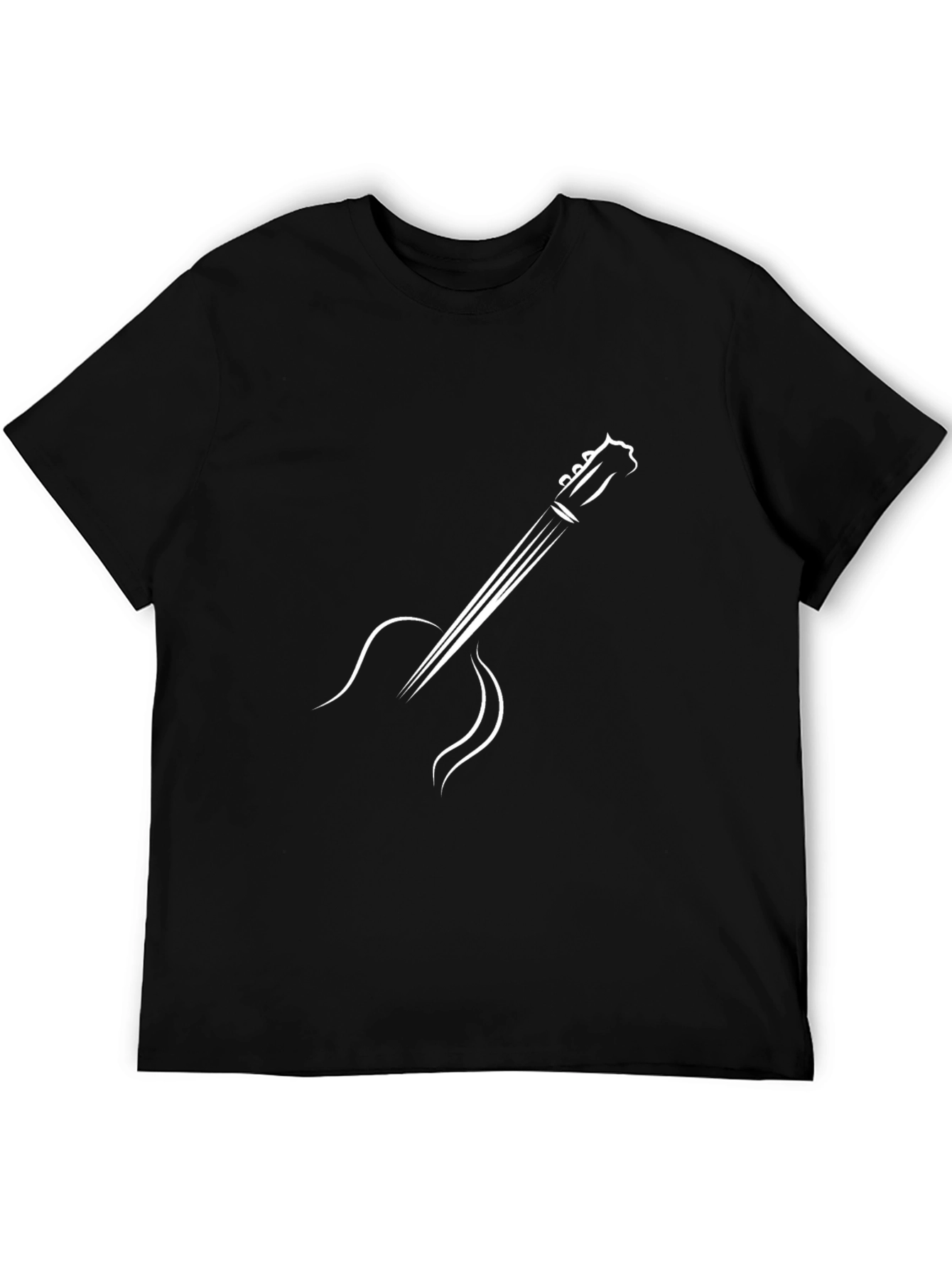 Guitar Graphic Tee - Black Casual Comfort