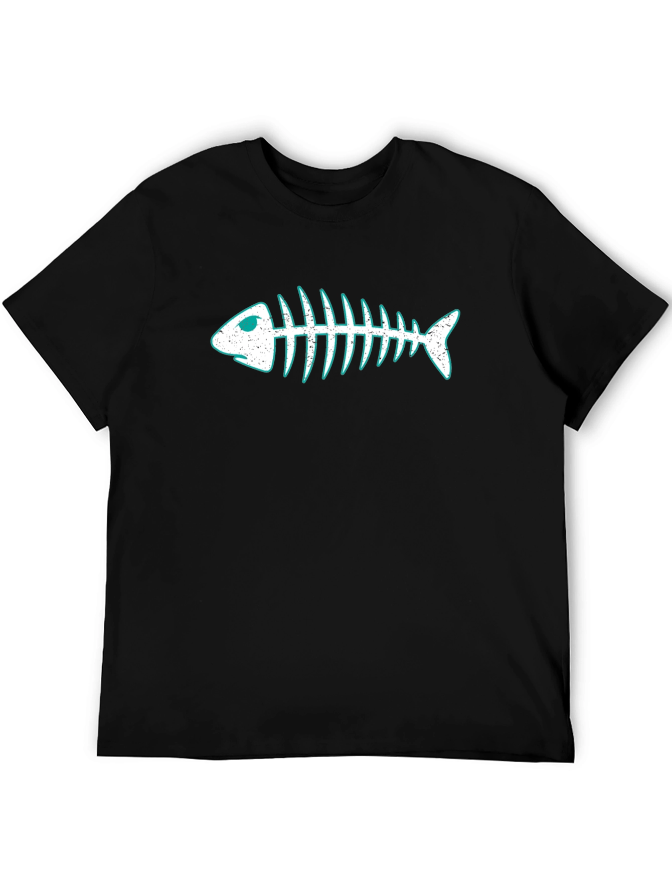 Cool Fishbone Graphic Black T-Shirt