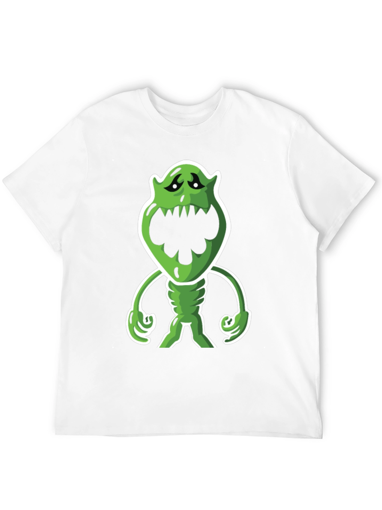 Cartoon Monster Graphic Tee - Black Cotton Blend