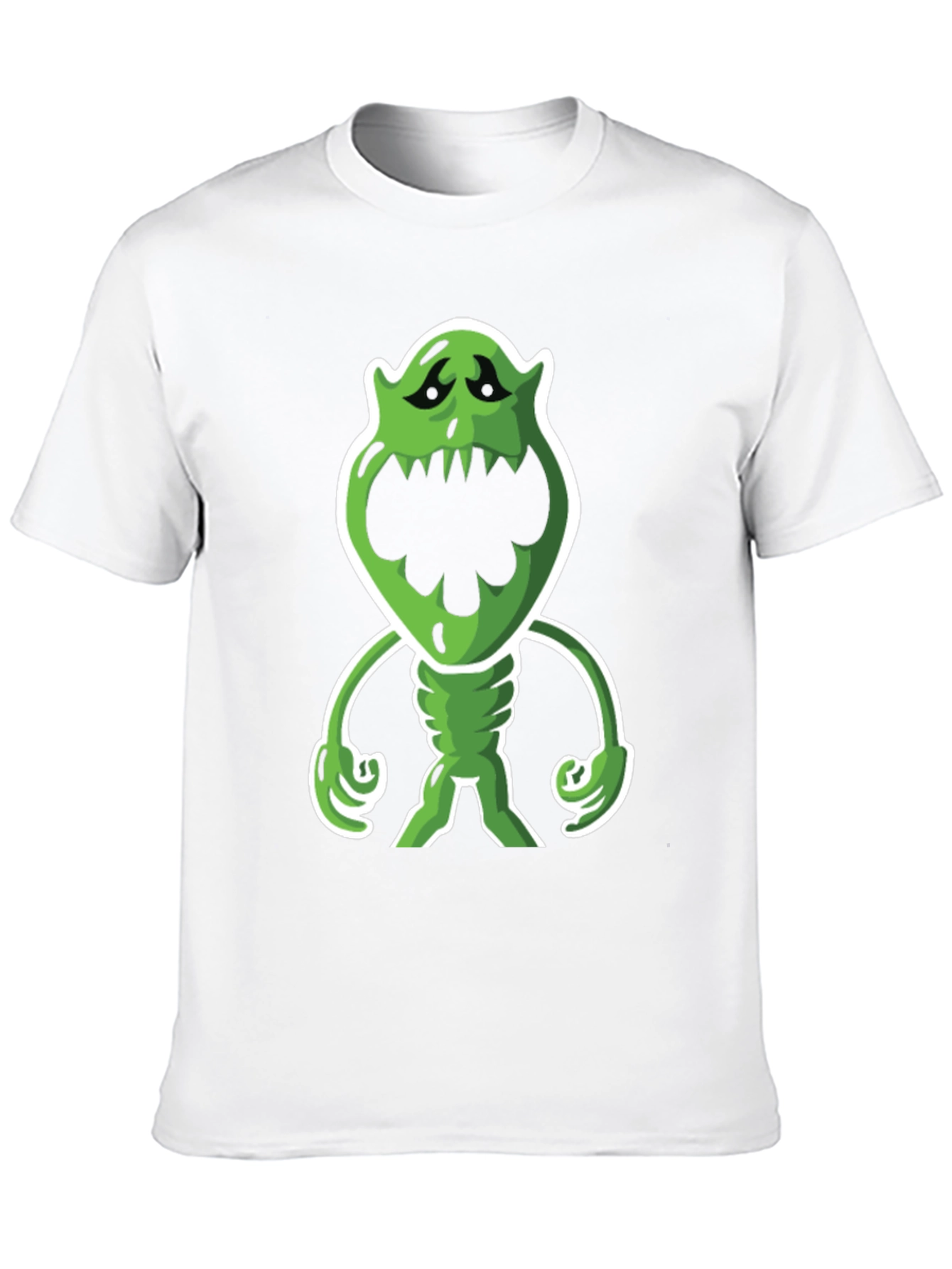 Cartoon Monster Graphic Tee - Black Cotton Blend