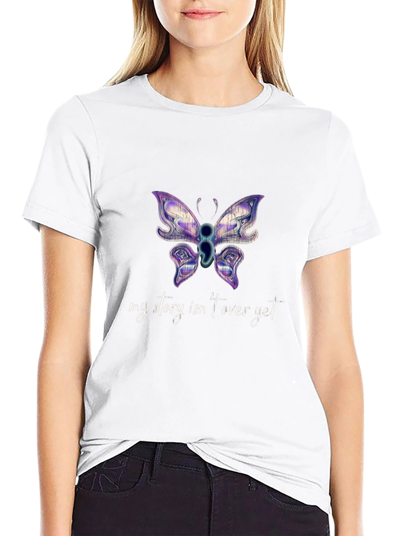 My Story Isnt Over Yet Semicolon Butterfly T-Shirt