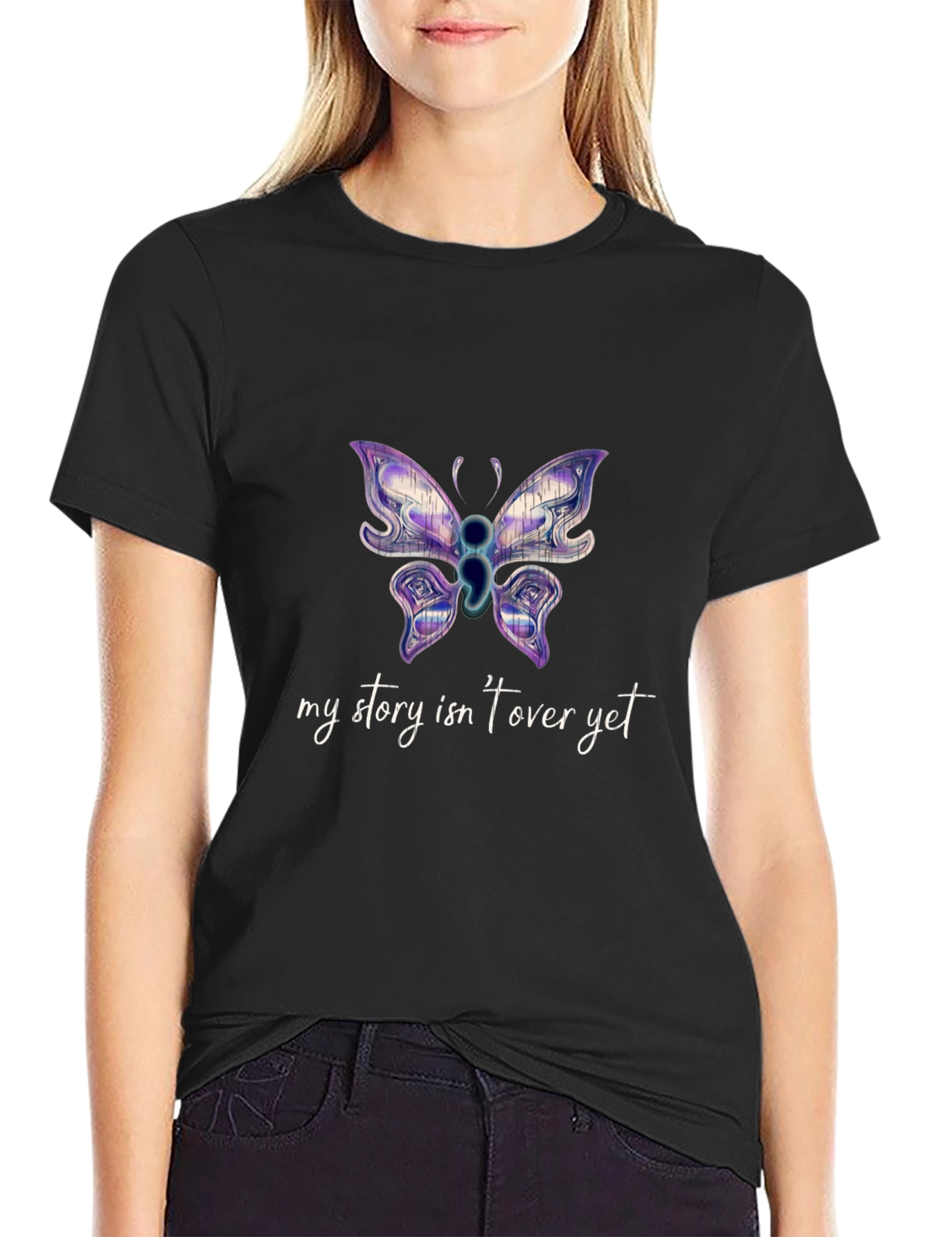 My Story Isnt Over Yet Semicolon Butterfly T-Shirt