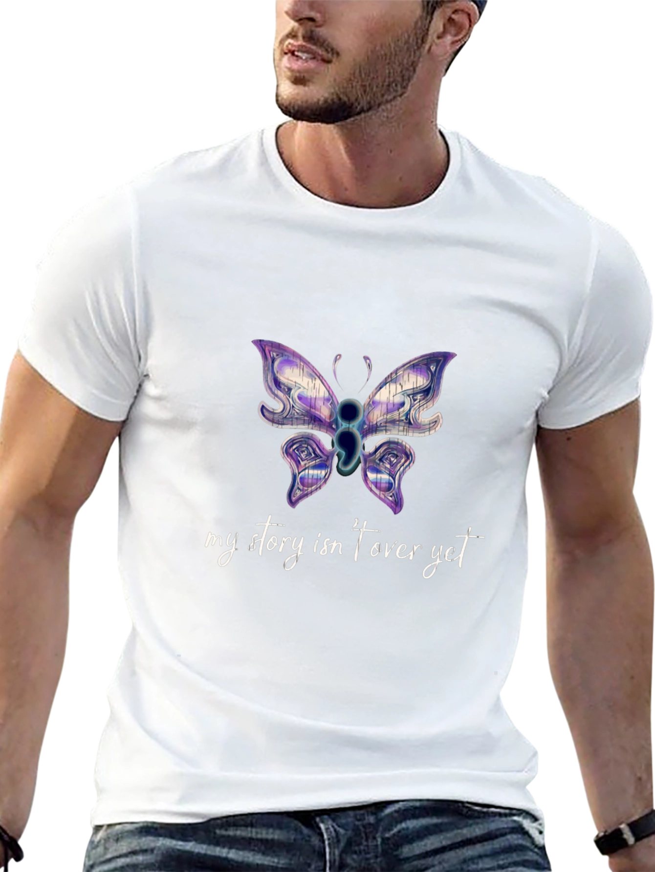 My Story Isnt Over Yet Semicolon Butterfly T-Shirt