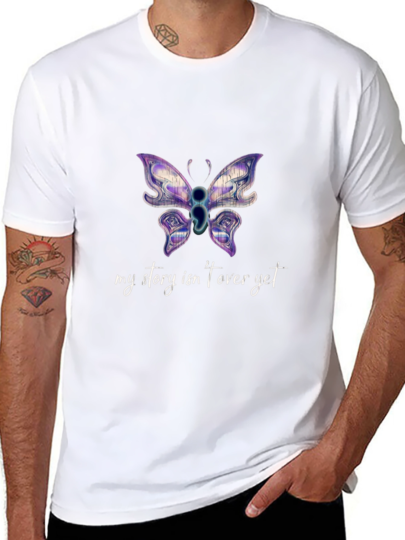 My Story Isnt Over Yet Semicolon Butterfly T-Shirt