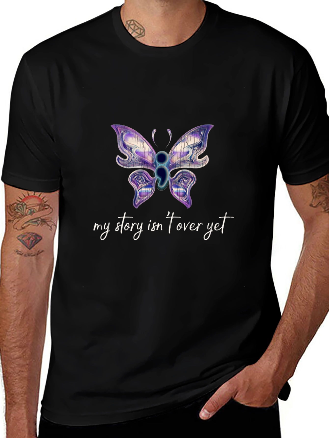 My Story Isnt Over Yet Semicolon Butterfly T-Shirt