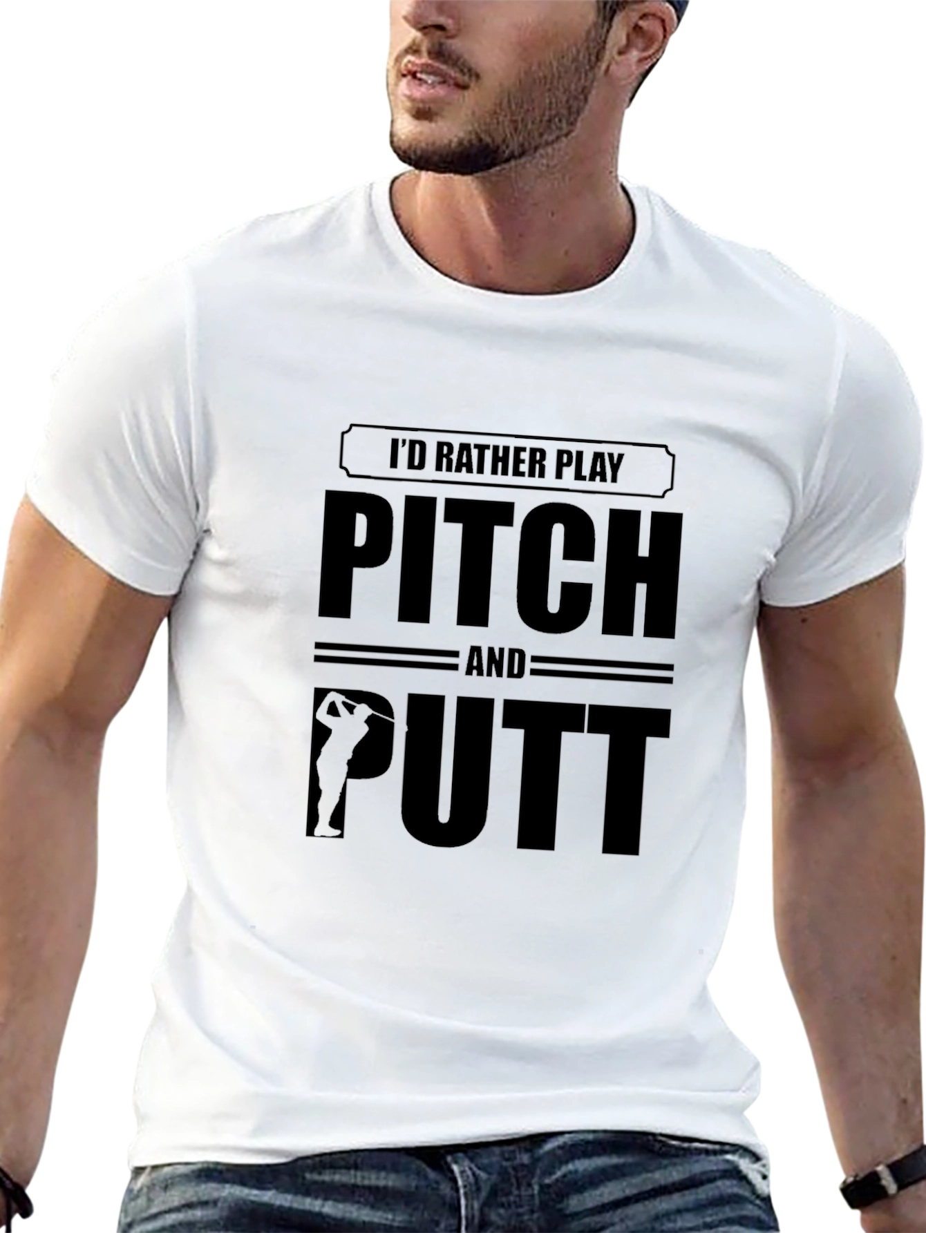 Pitch and Putt Black T-Shirt for Golf Lovers