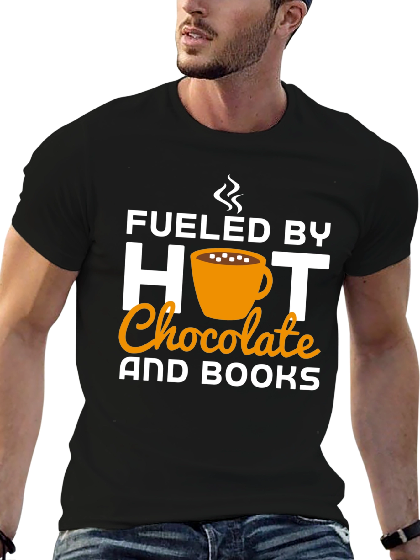 Fueled by Hot Chocolate and Books Graphic Tee