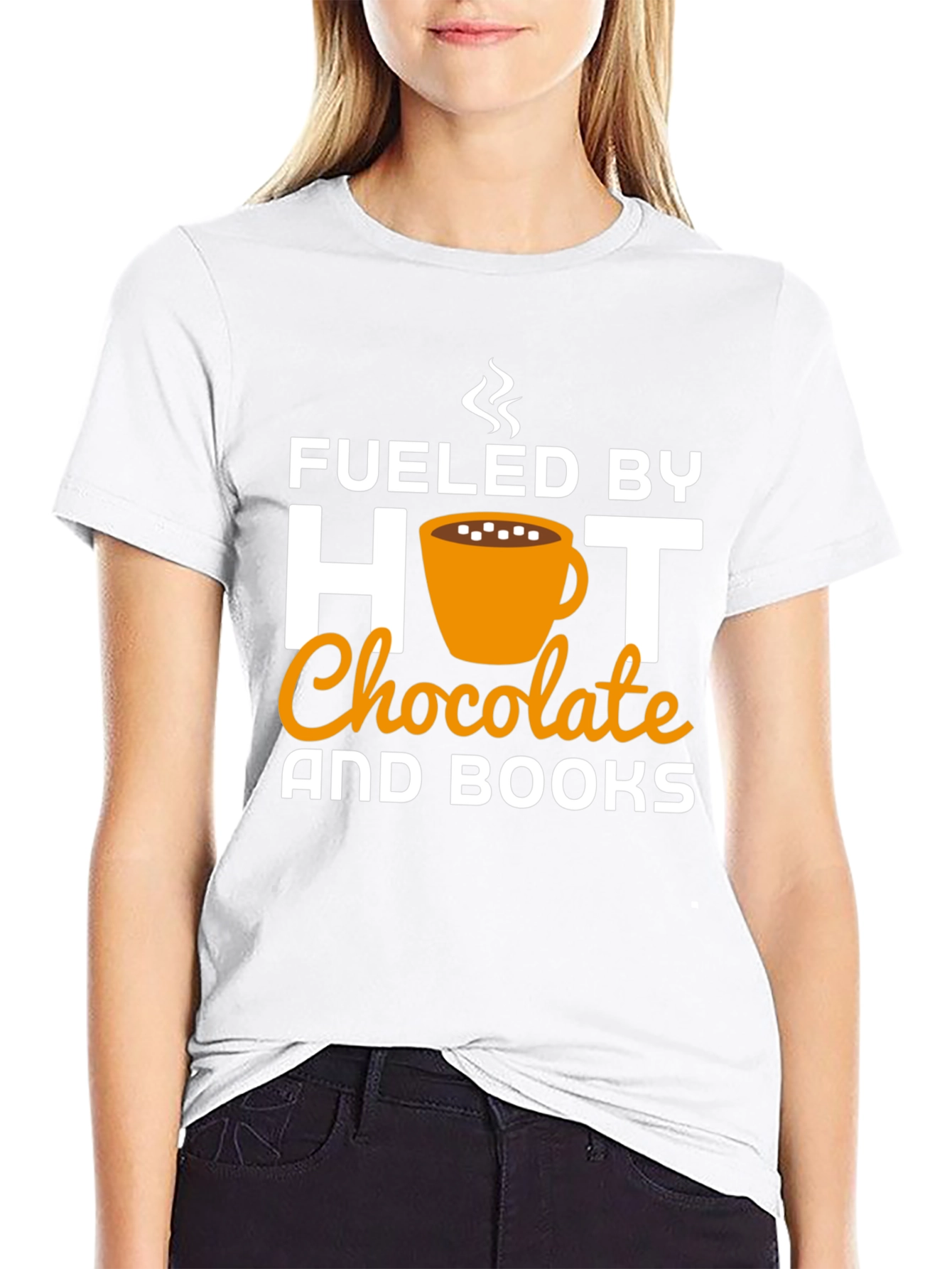 Fueled by Hot Chocolate and Books Graphic Tee