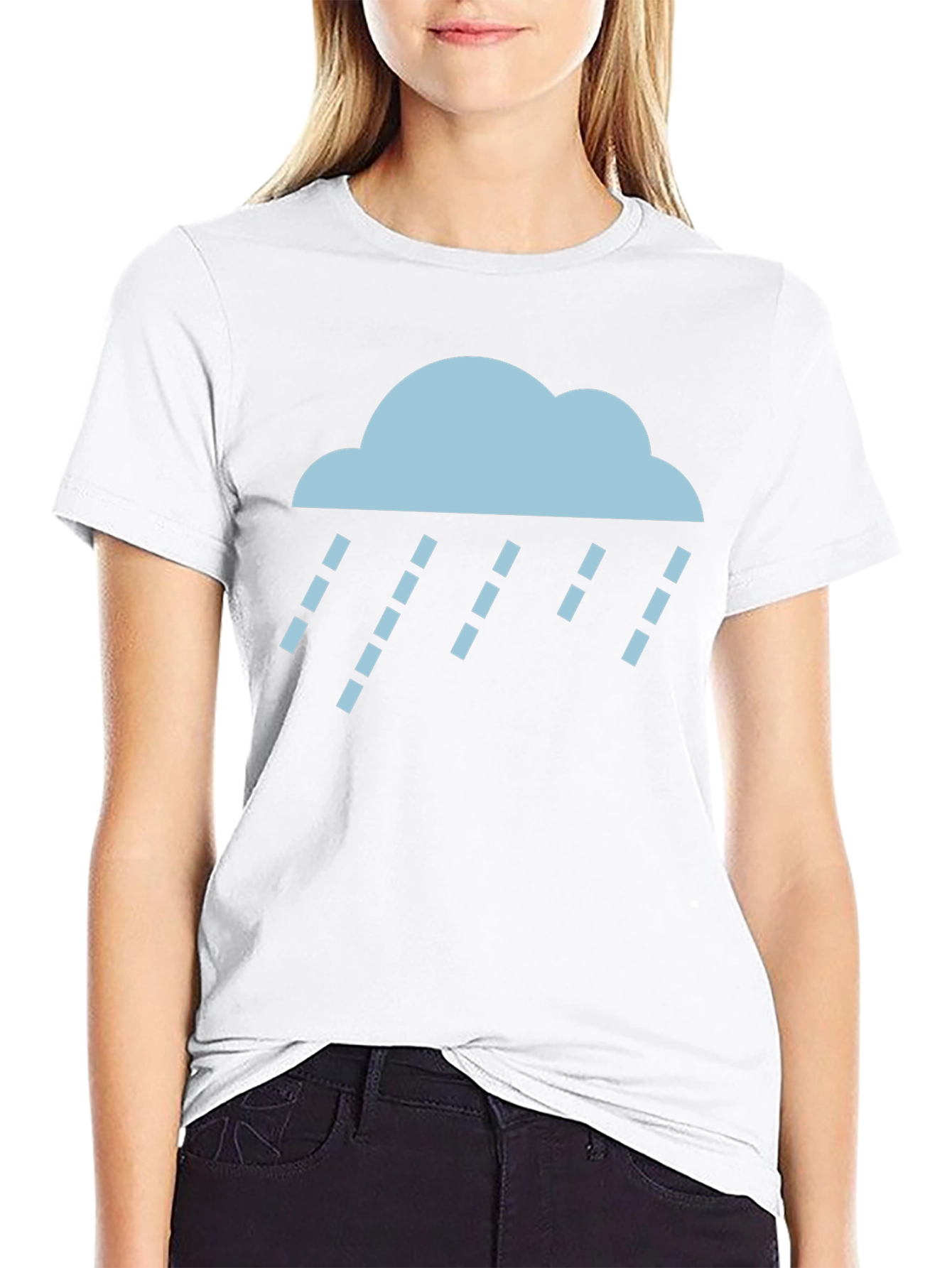 Rain Cloud Graphic Tee - Soft Black Cotton T-Shirt