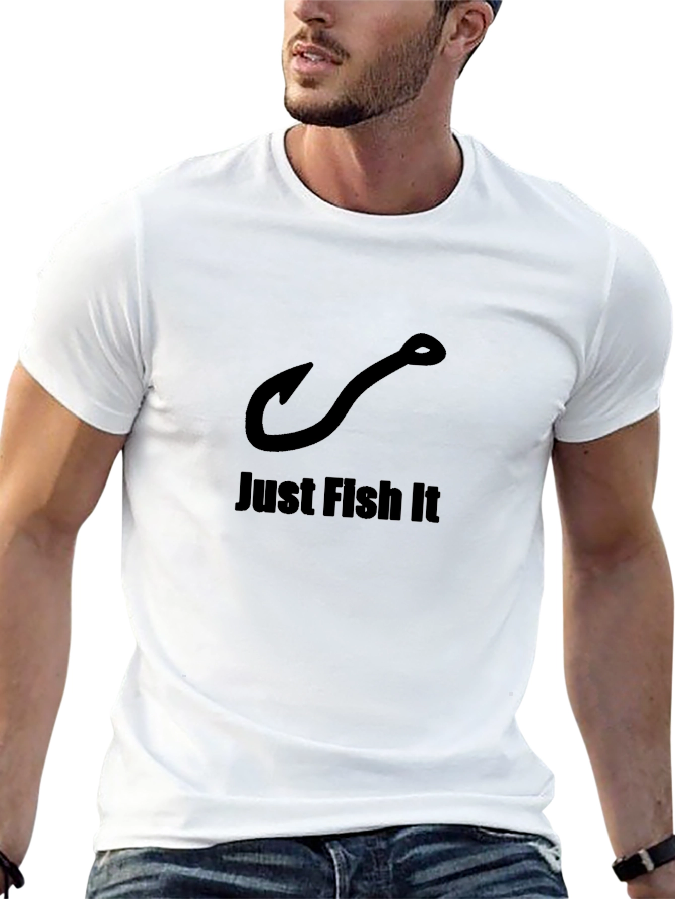 Just Fish It T-Shirt - Black Cotton Tee