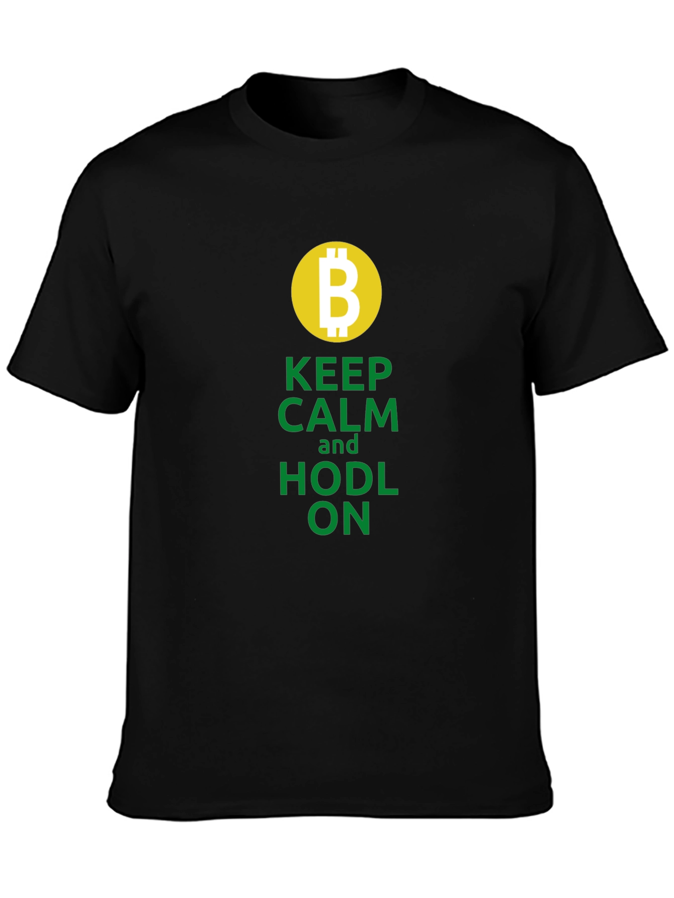 Keep Calm & HODL ON - Bitcoin Crypto T-Shirt