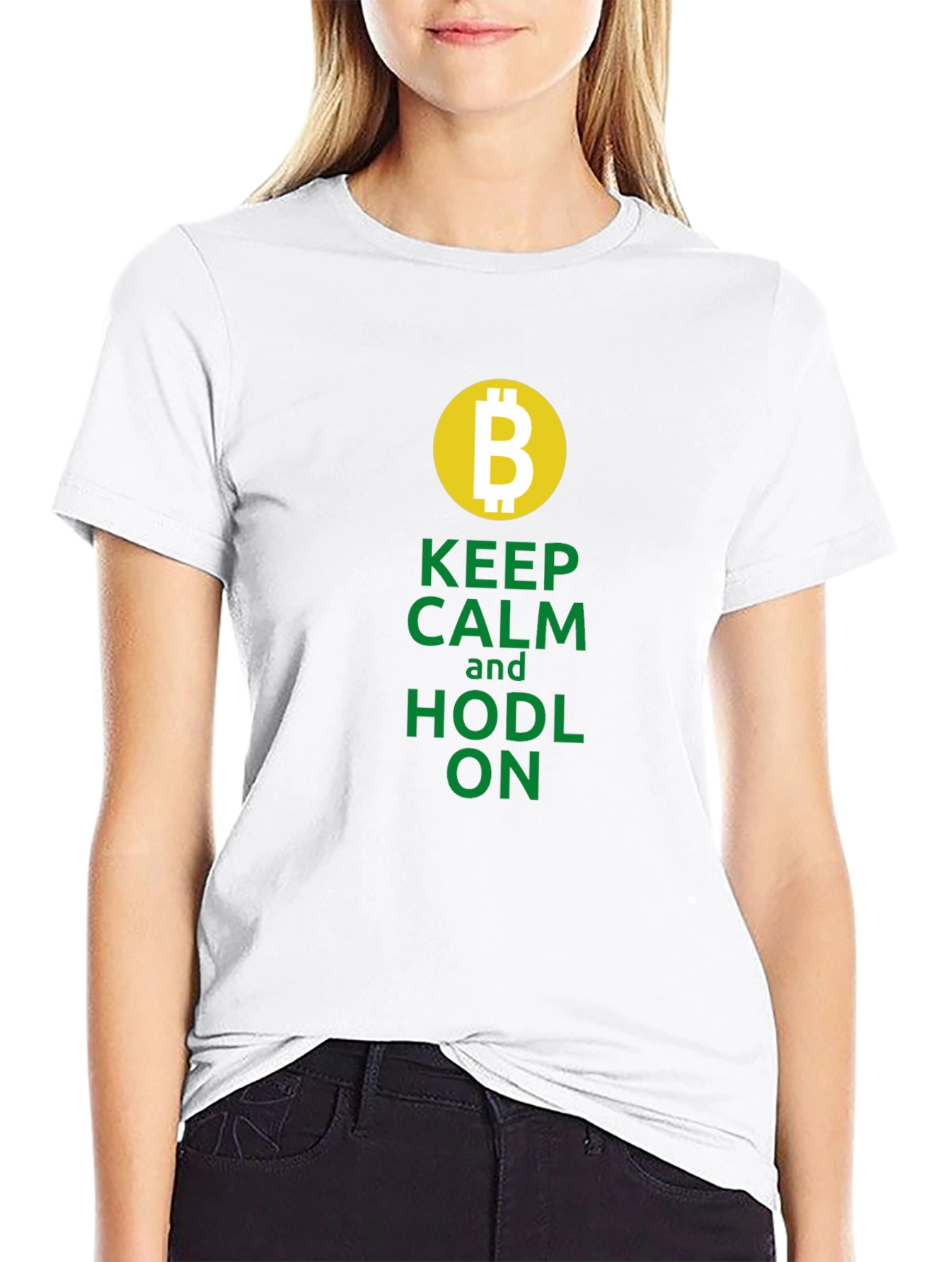 Keep Calm & HODL ON - Bitcoin Crypto T-Shirt