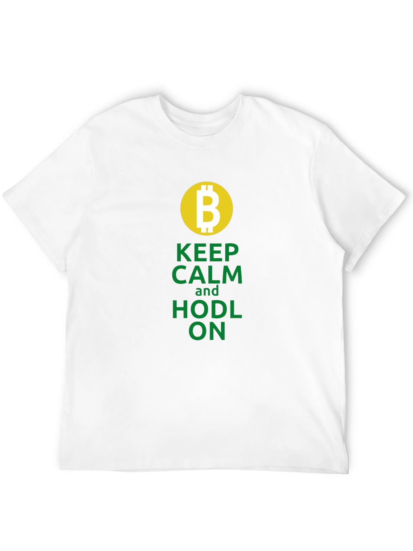 Keep Calm & HODL ON - Bitcoin Crypto T-Shirt
