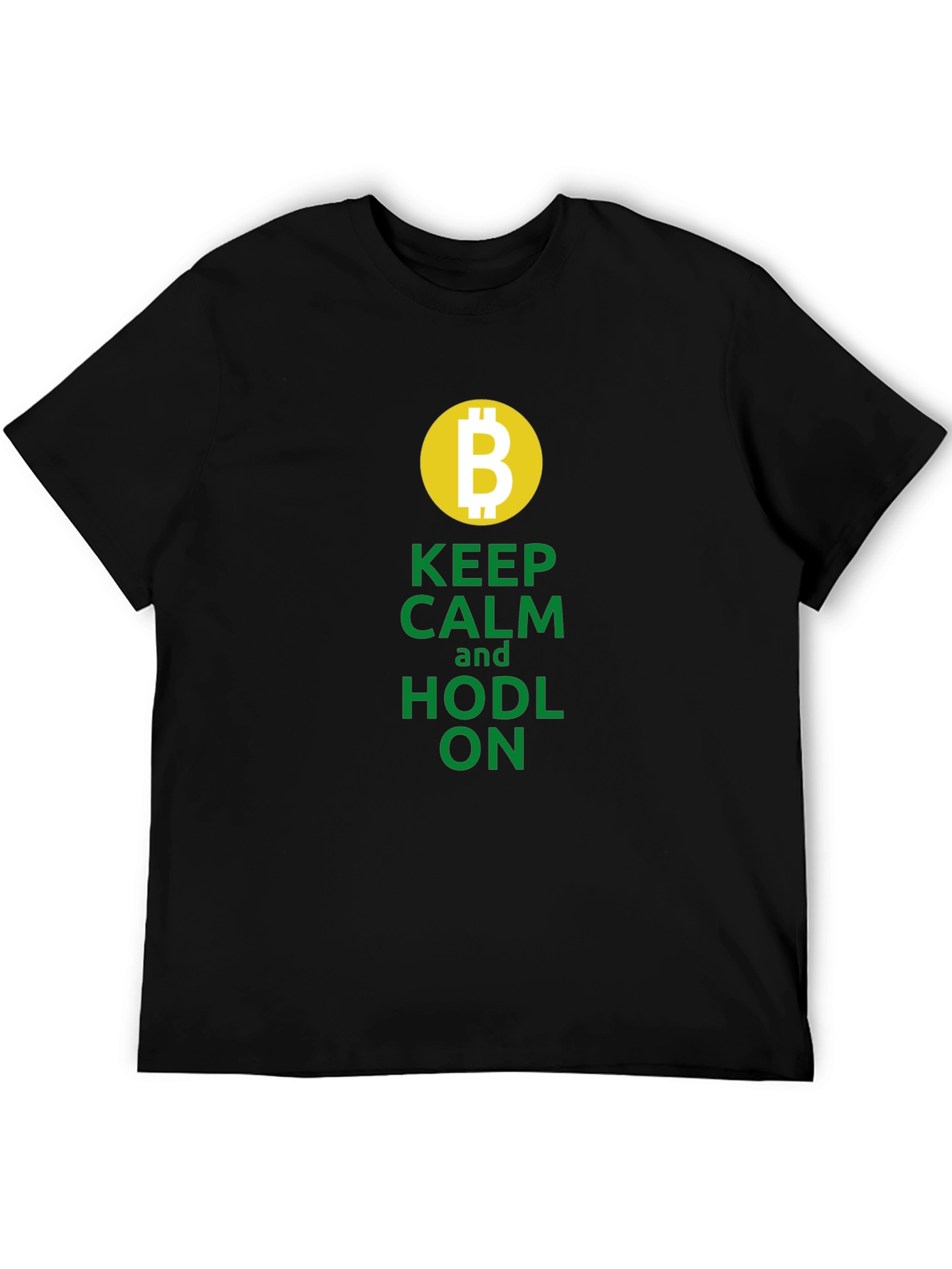 Keep Calm & HODL ON - Bitcoin Crypto T-Shirt