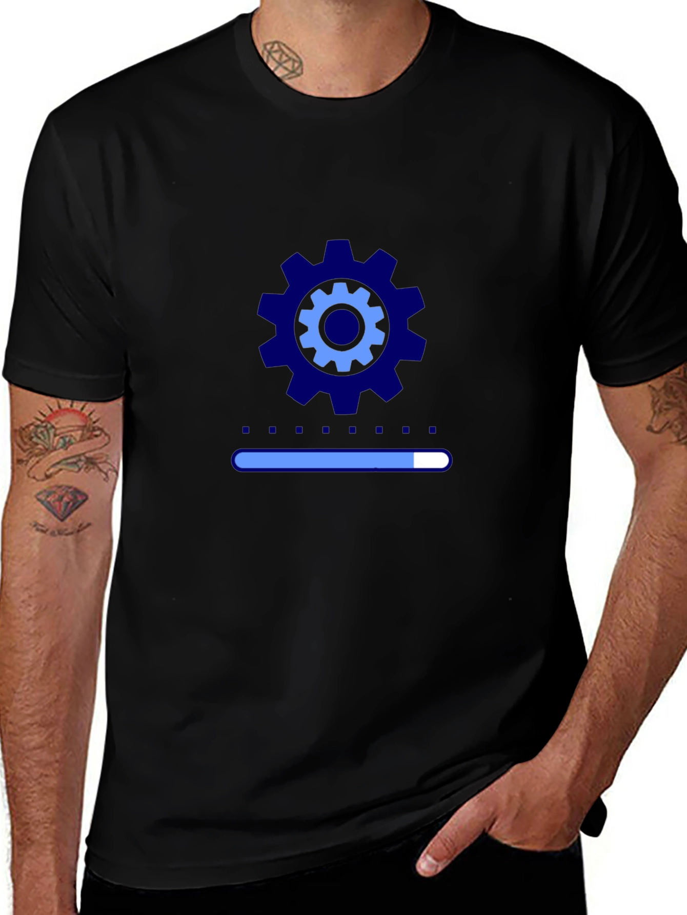 Tech Progress Tee - Gear Graphic Black T-Shirt