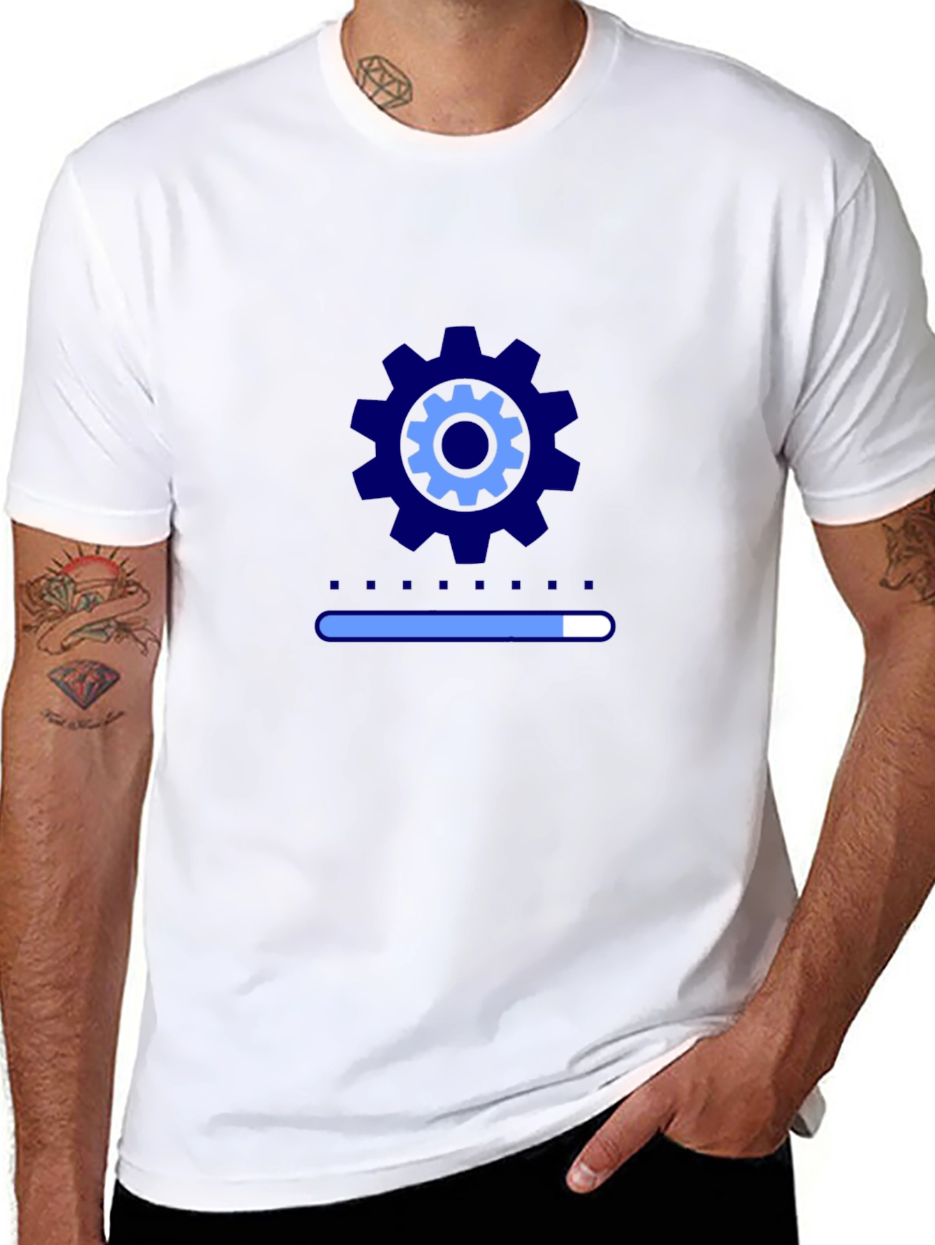 Tech Progress Tee - Gear Graphic Black T-Shirt
