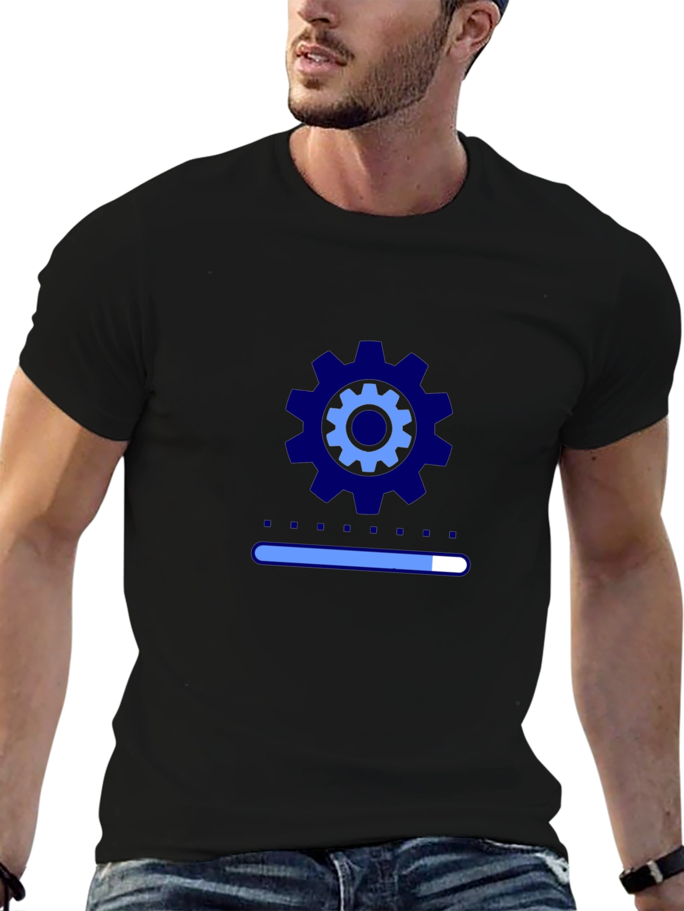 Tech Progress Tee - Gear Graphic Black T-Shirt