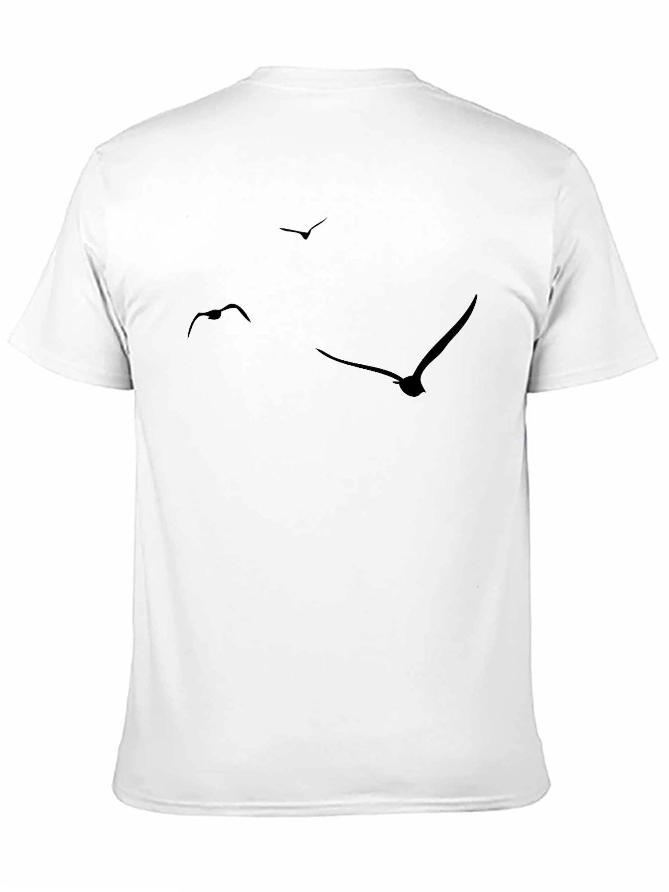Mens Black T-Shirt with Bird Silhouette Design