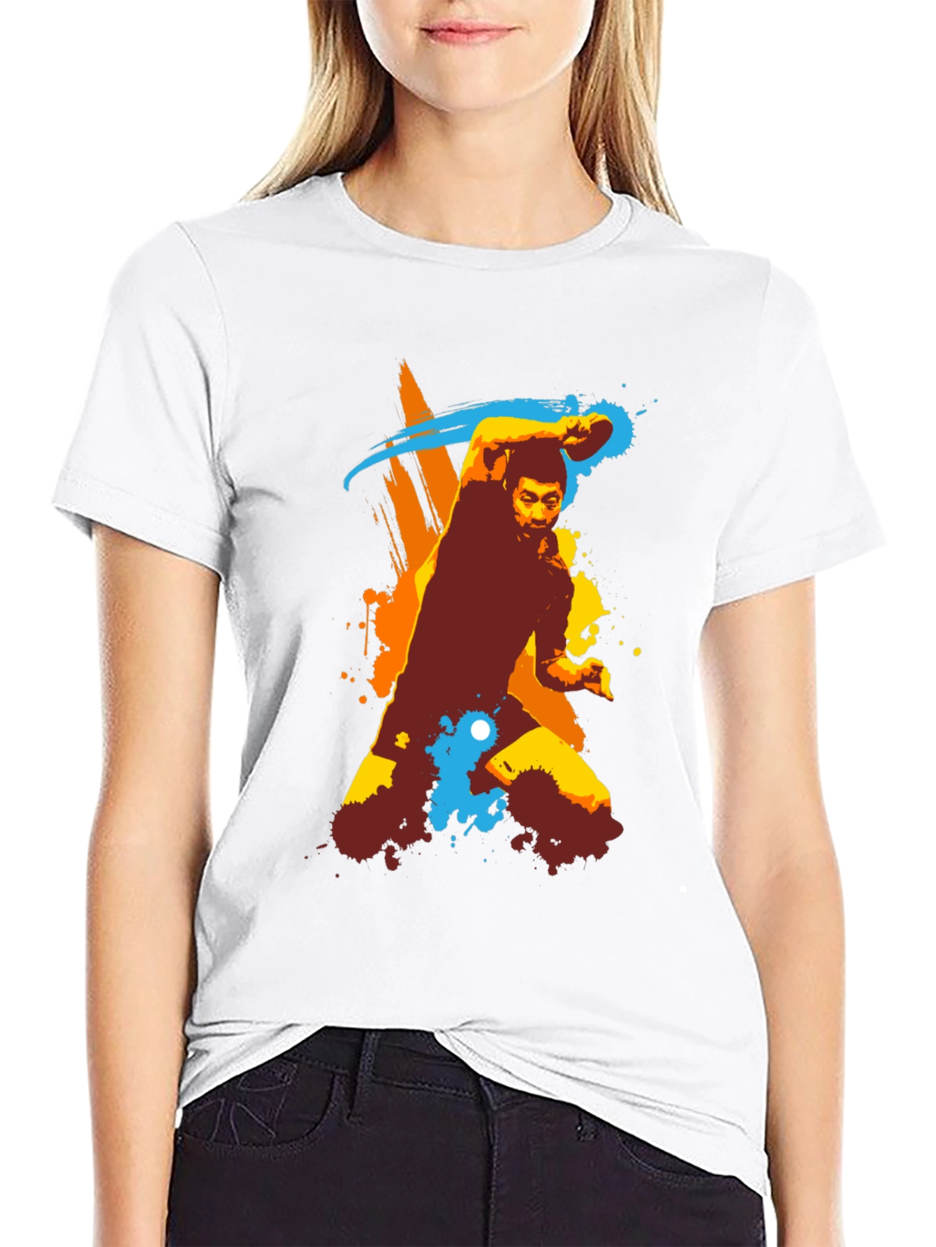 Stylish Table Tennis Graphic Tee - Black Cotton Shirt