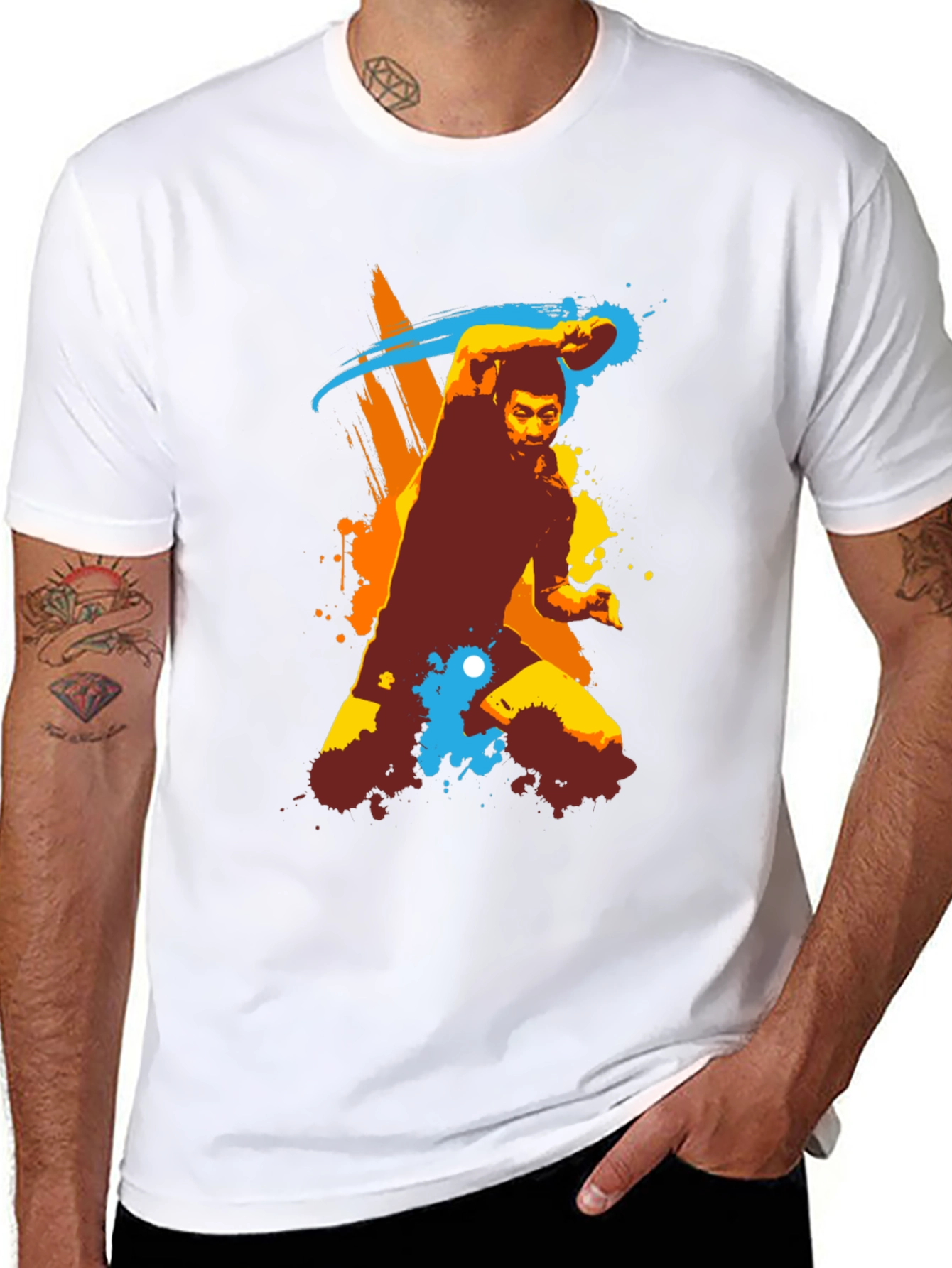 Stylish Table Tennis Graphic Tee - Black Cotton Shirt