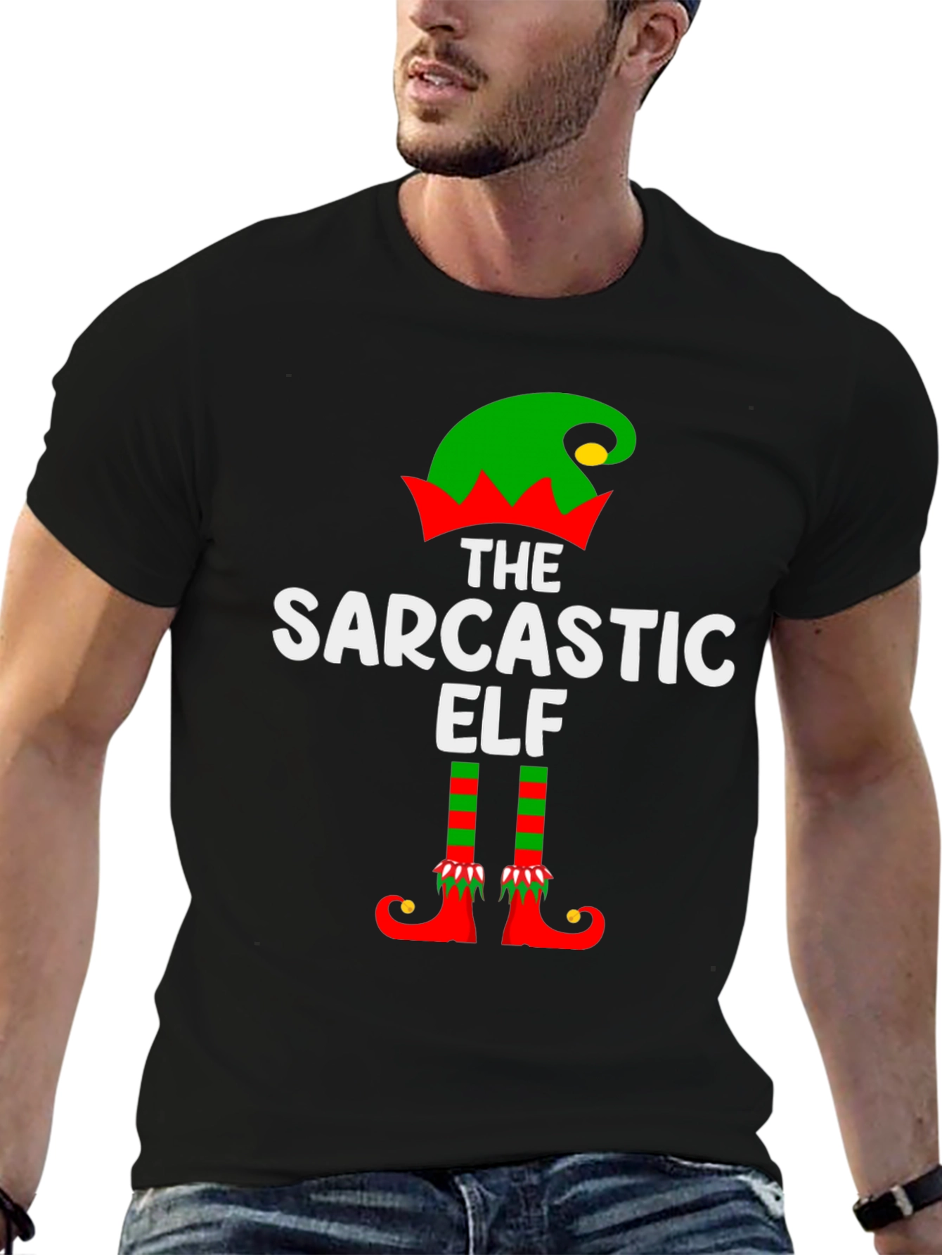 Sarcastic Elf Graphic Tee - Holiday Fun!