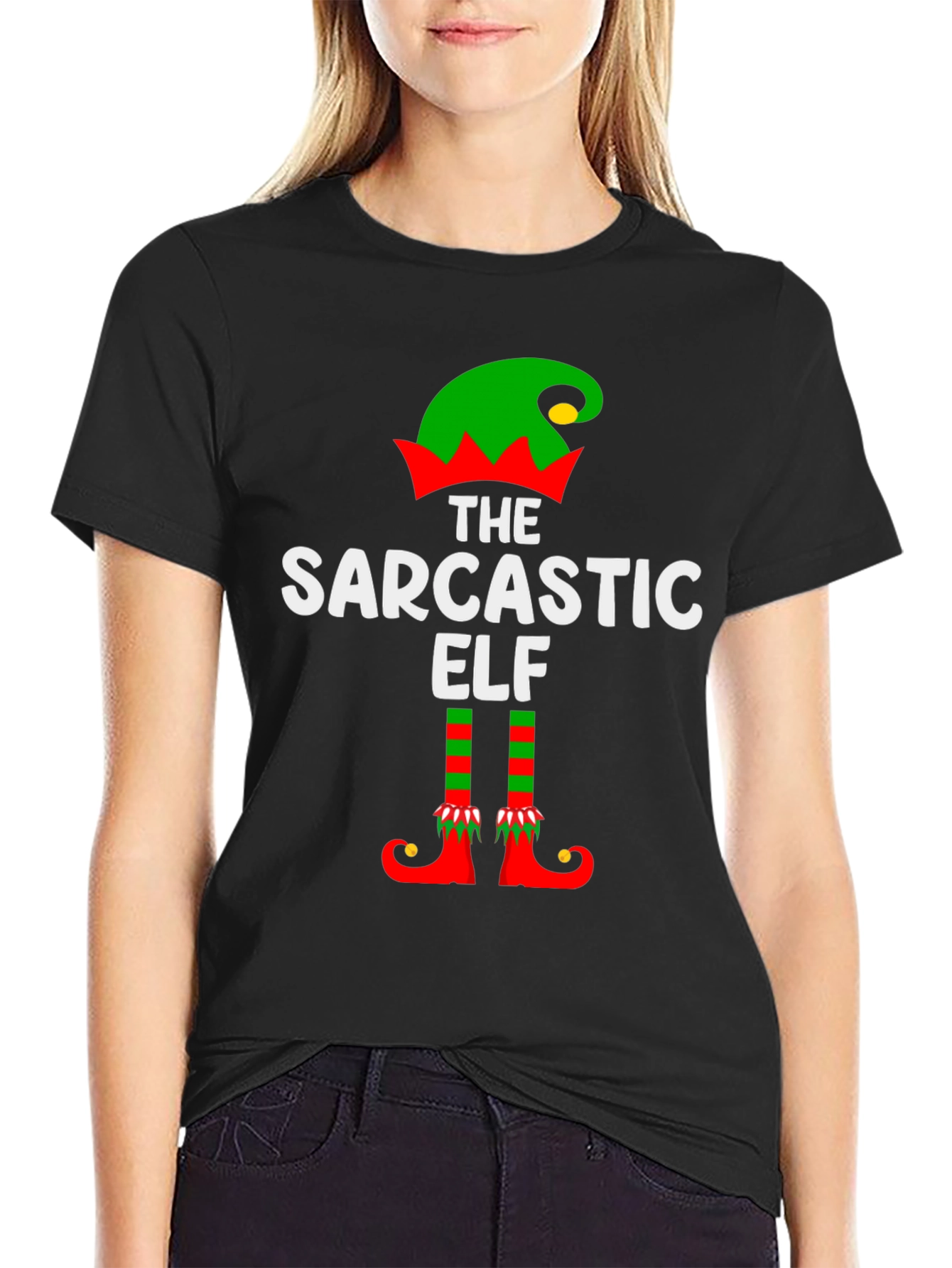 Sarcastic Elf Graphic Tee - Holiday Fun!