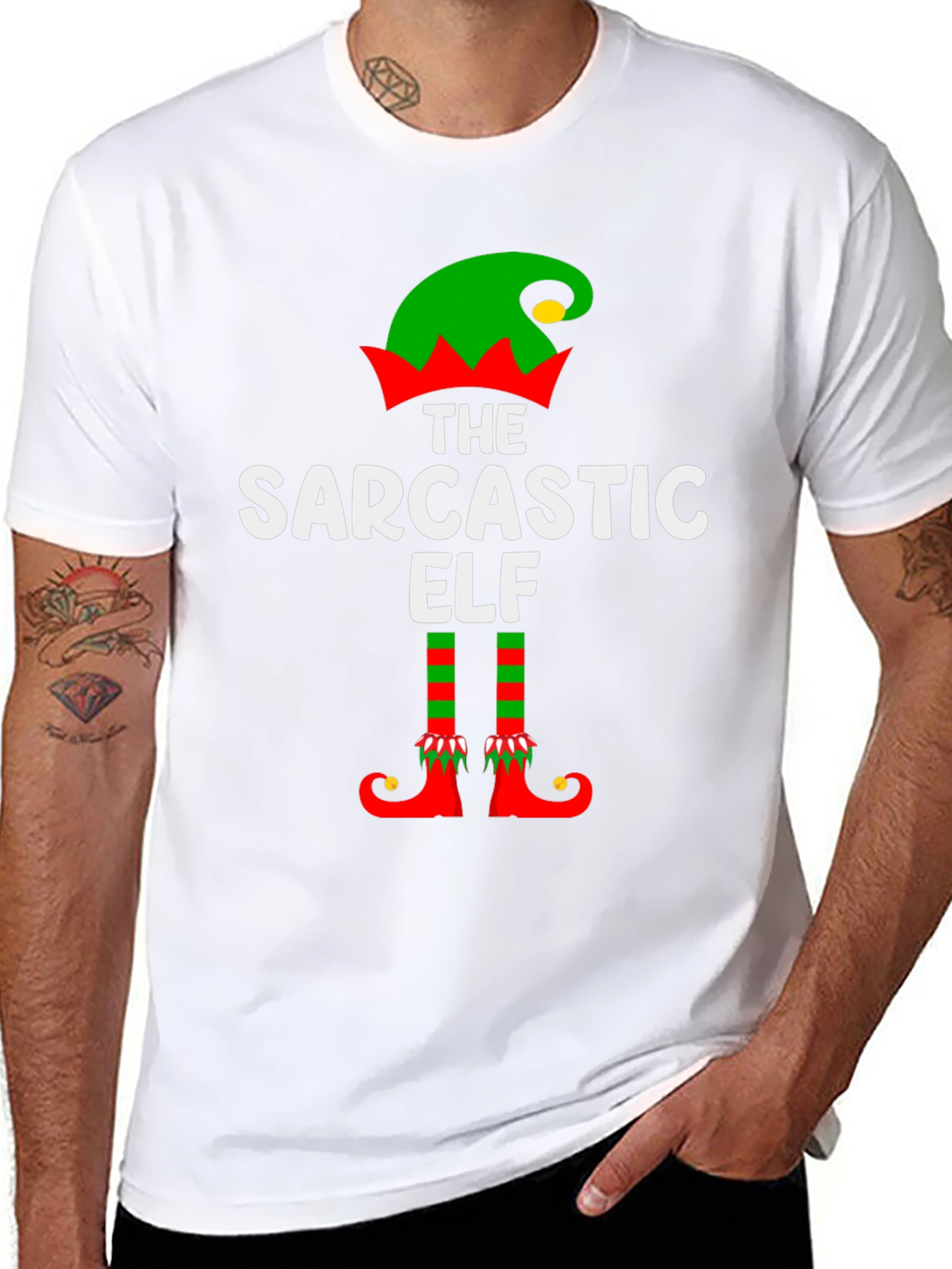 Sarcastic Elf Graphic Tee - Holiday Fun!