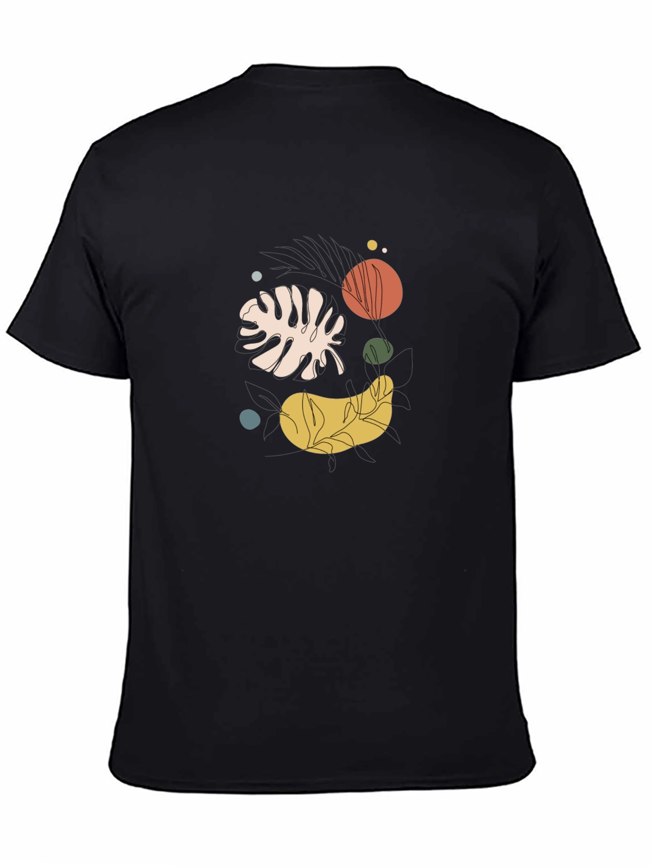 Abstract Botanical Graphic Black Tee
