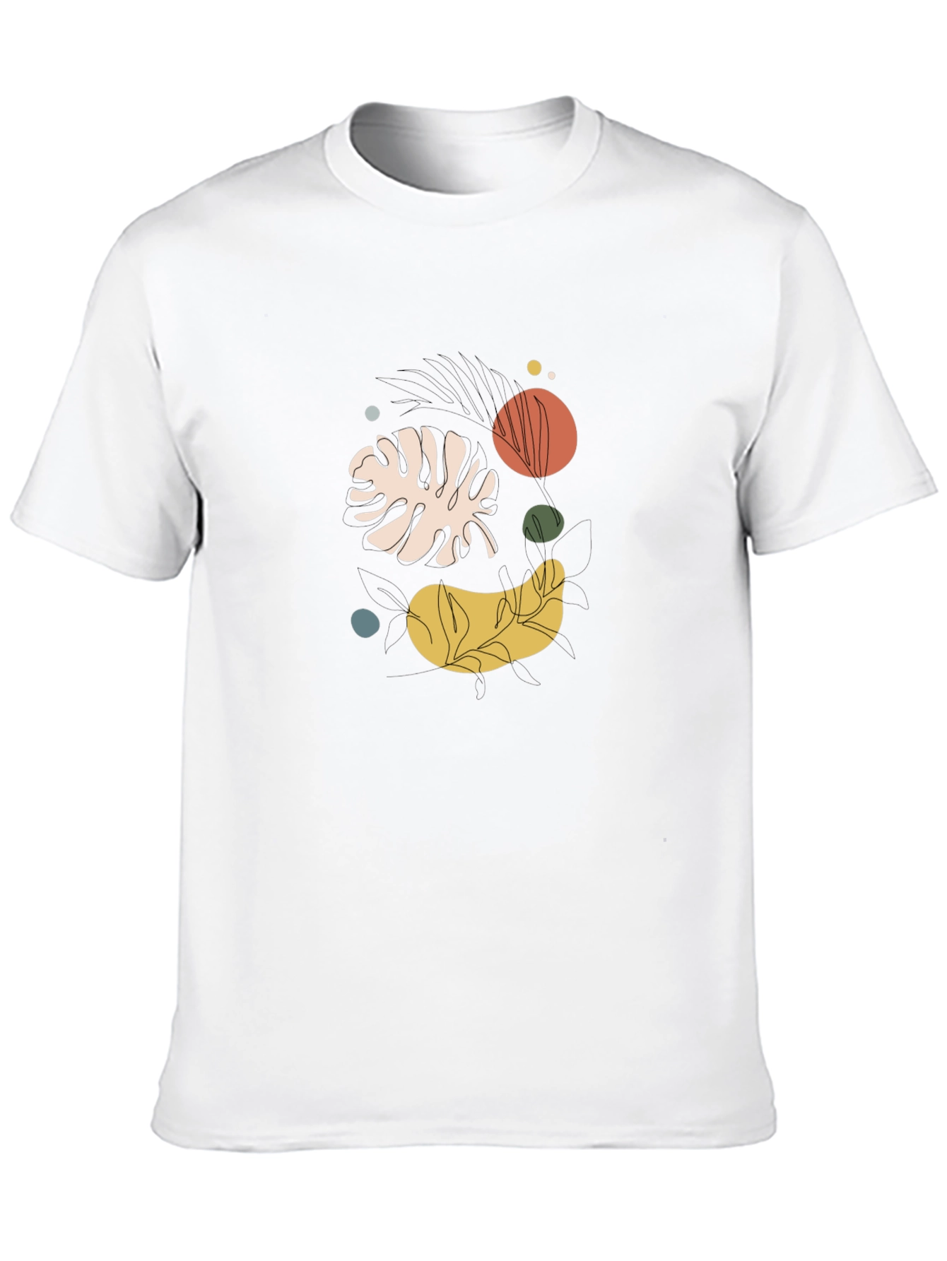 Abstract Botanical Graphic Black Tee
