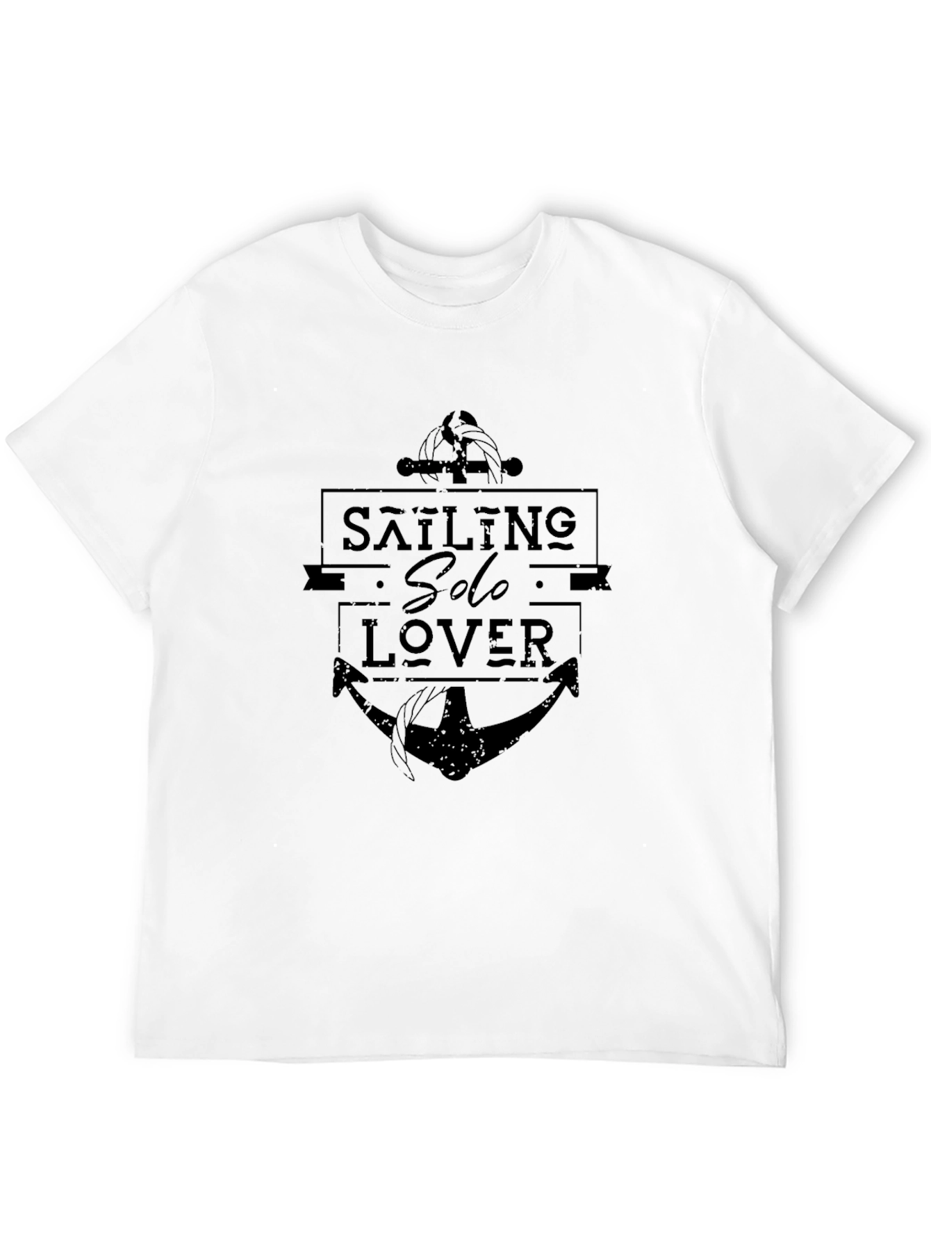 Sailing Solo Lover Graphic Black T-Shirt