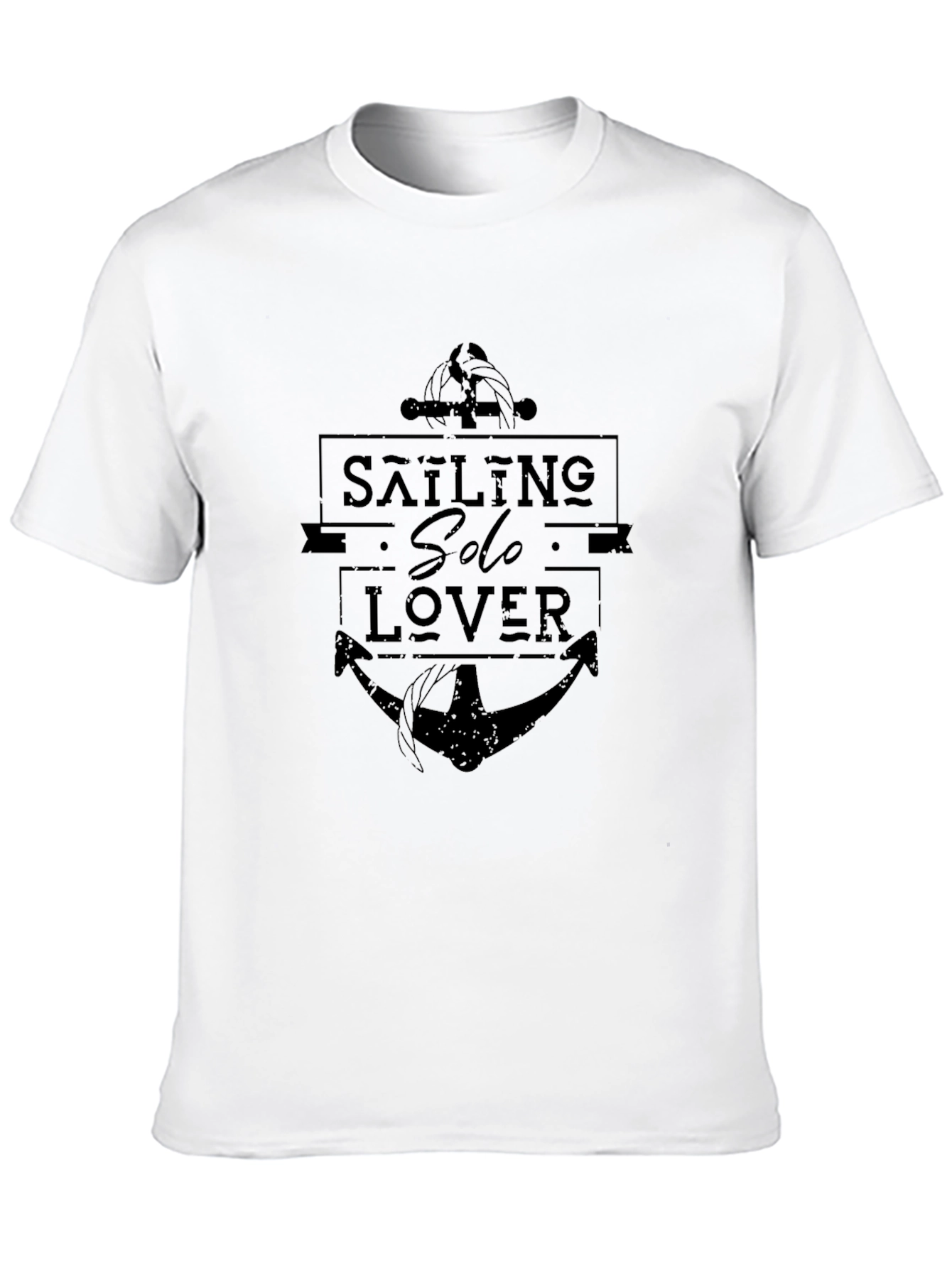 Sailing Solo Lover Graphic Black T-Shirt