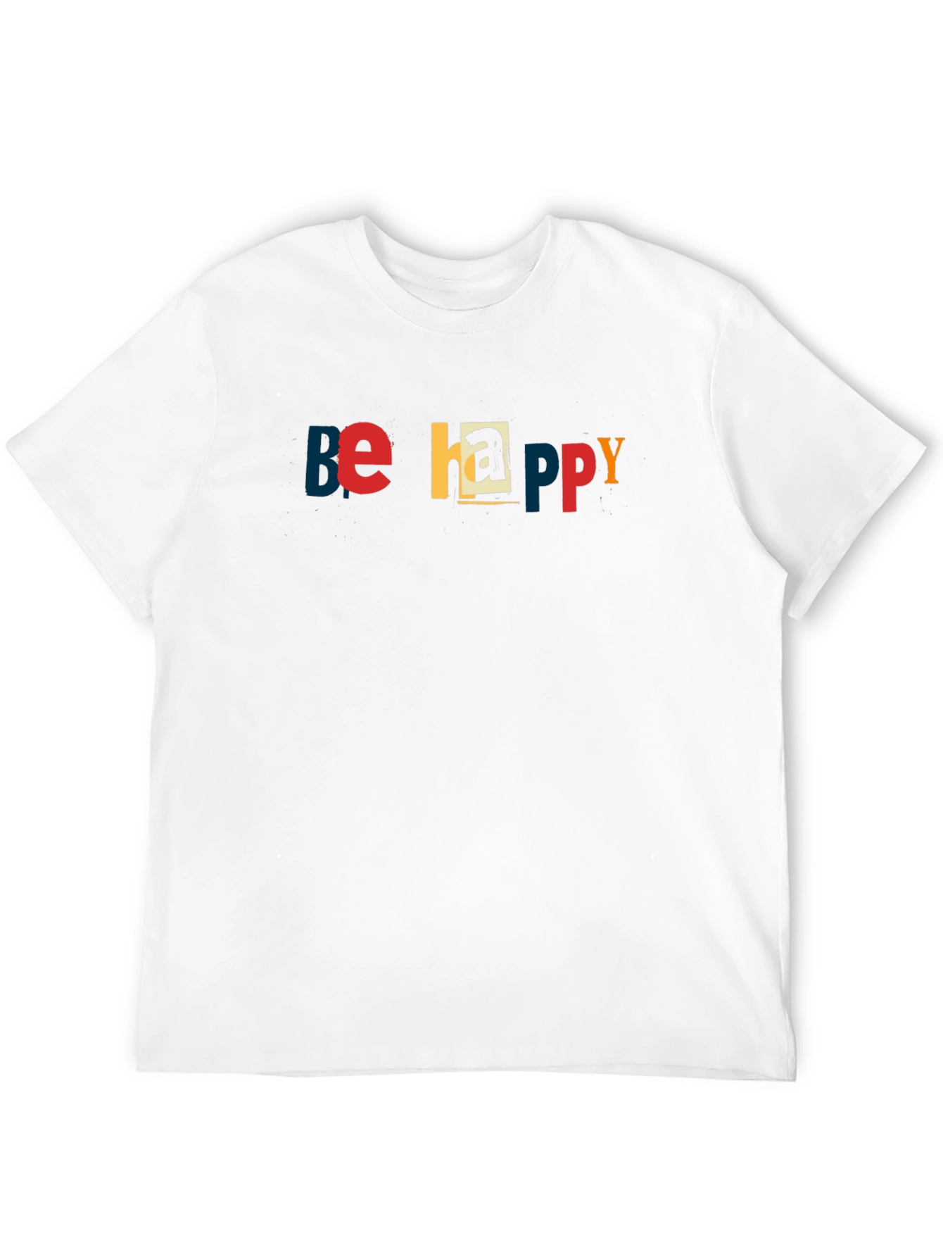 Be Happy Graphic Print Crew Neck T-Shirt