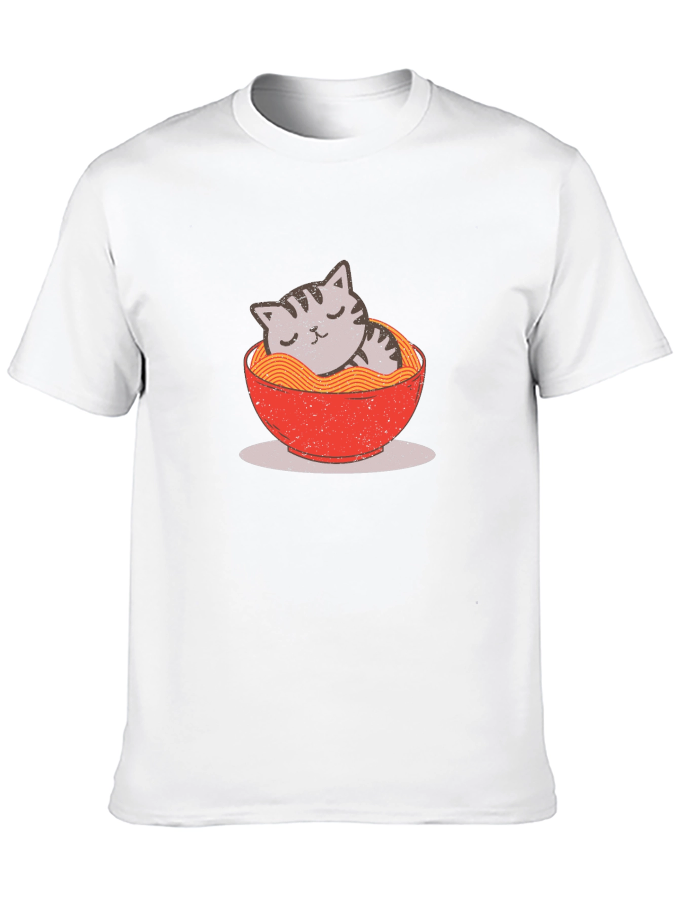 Cat Ramen Bowl Graphic T-Shirt