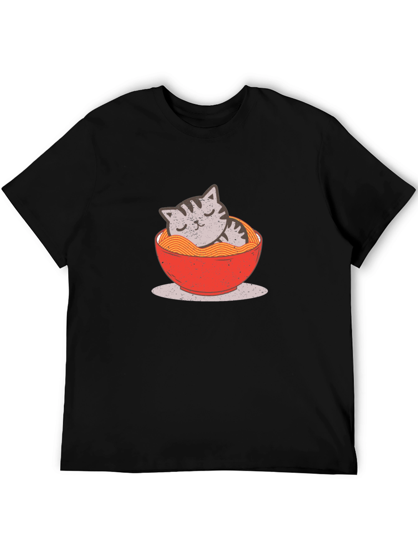 Cat Ramen Bowl Graphic T-Shirt