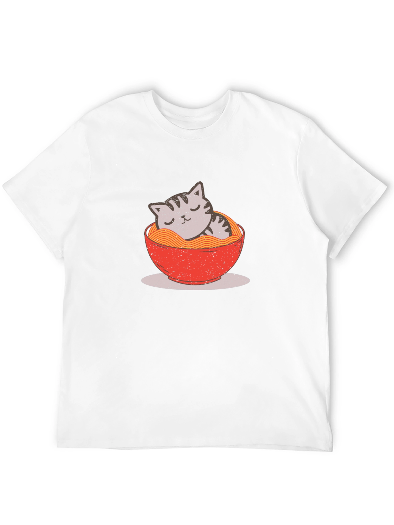 Cat Ramen Bowl Graphic T-Shirt