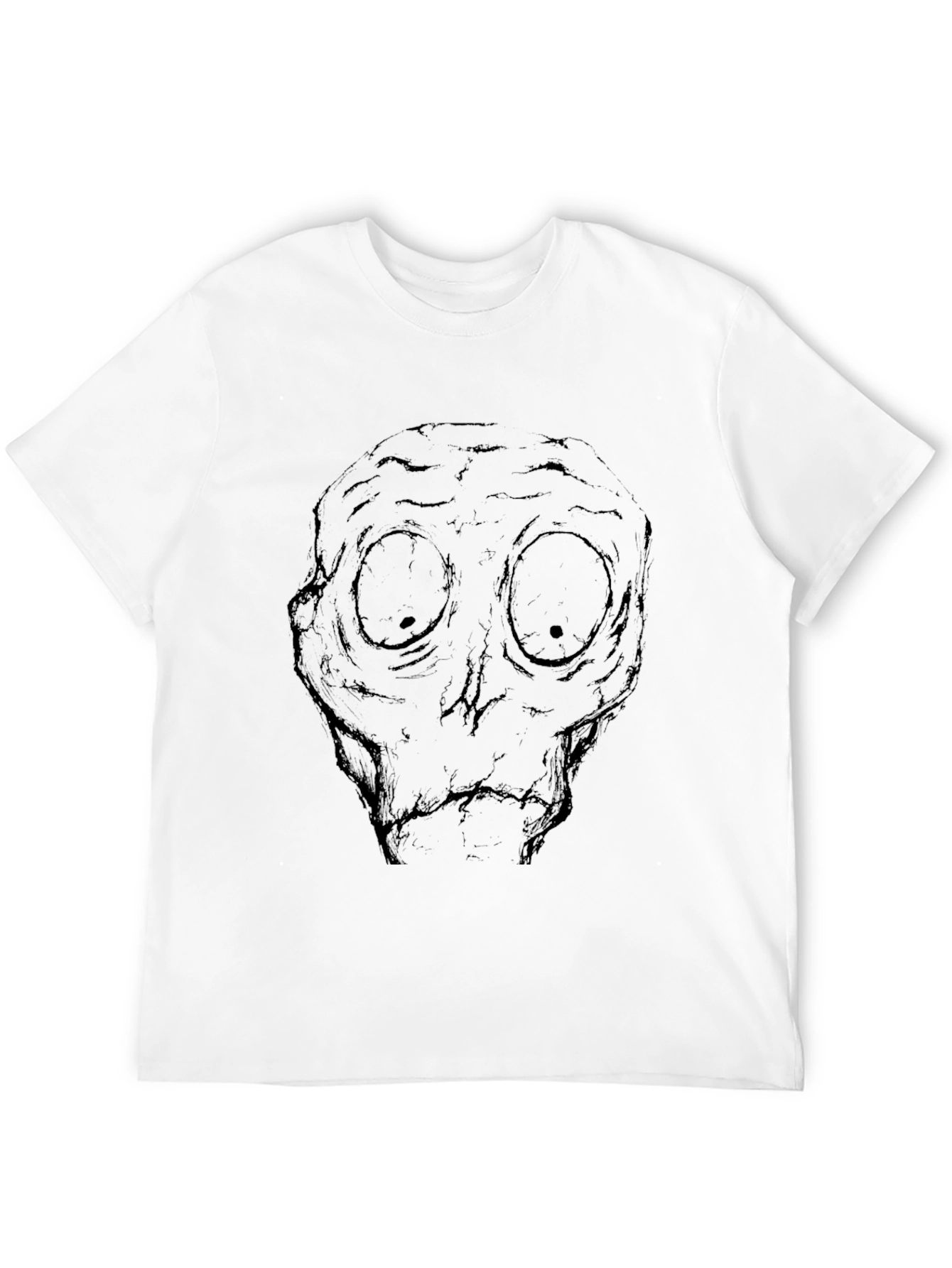 Abstract Face Graphic Black T-Shirt