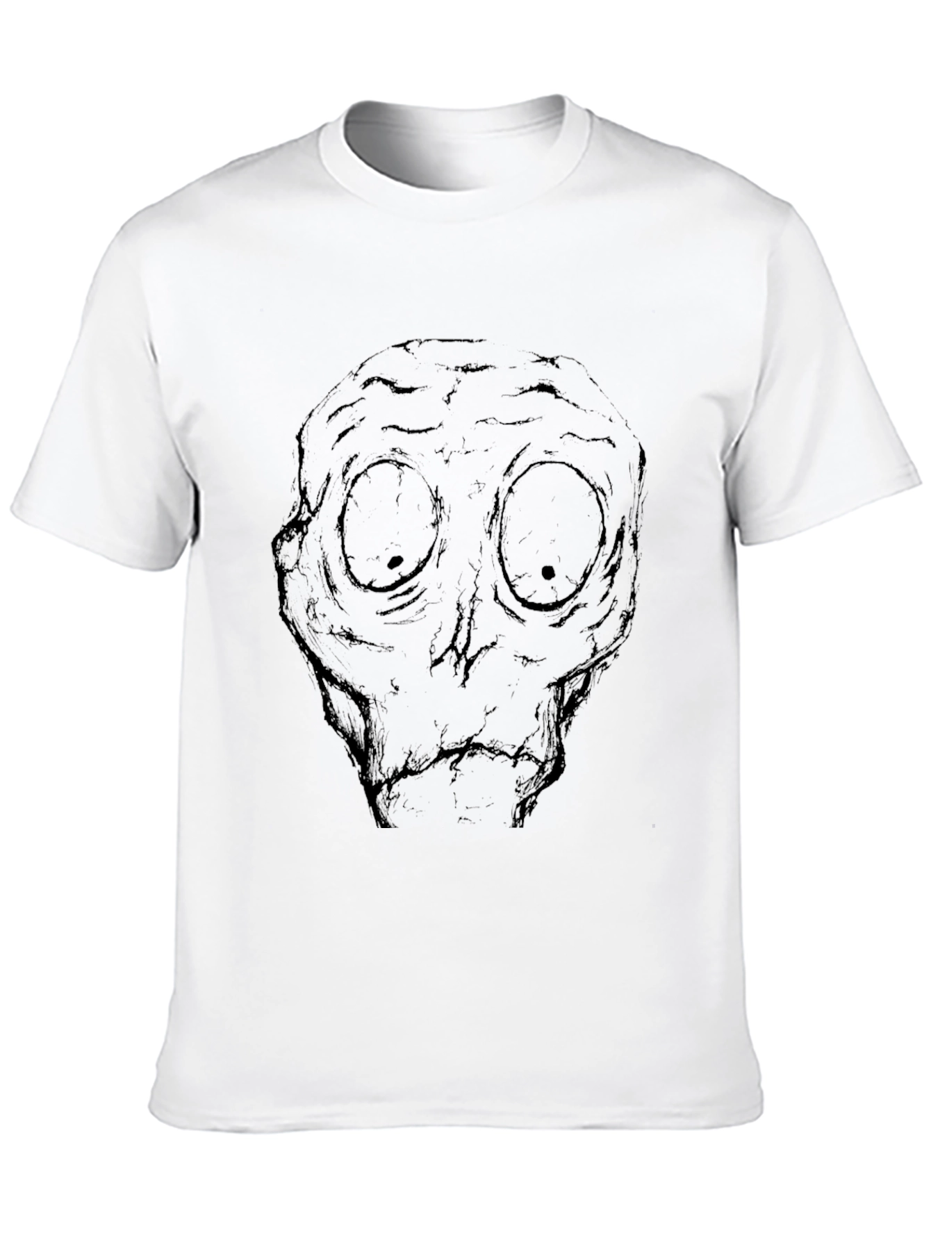 Abstract Face Graphic Black T-Shirt