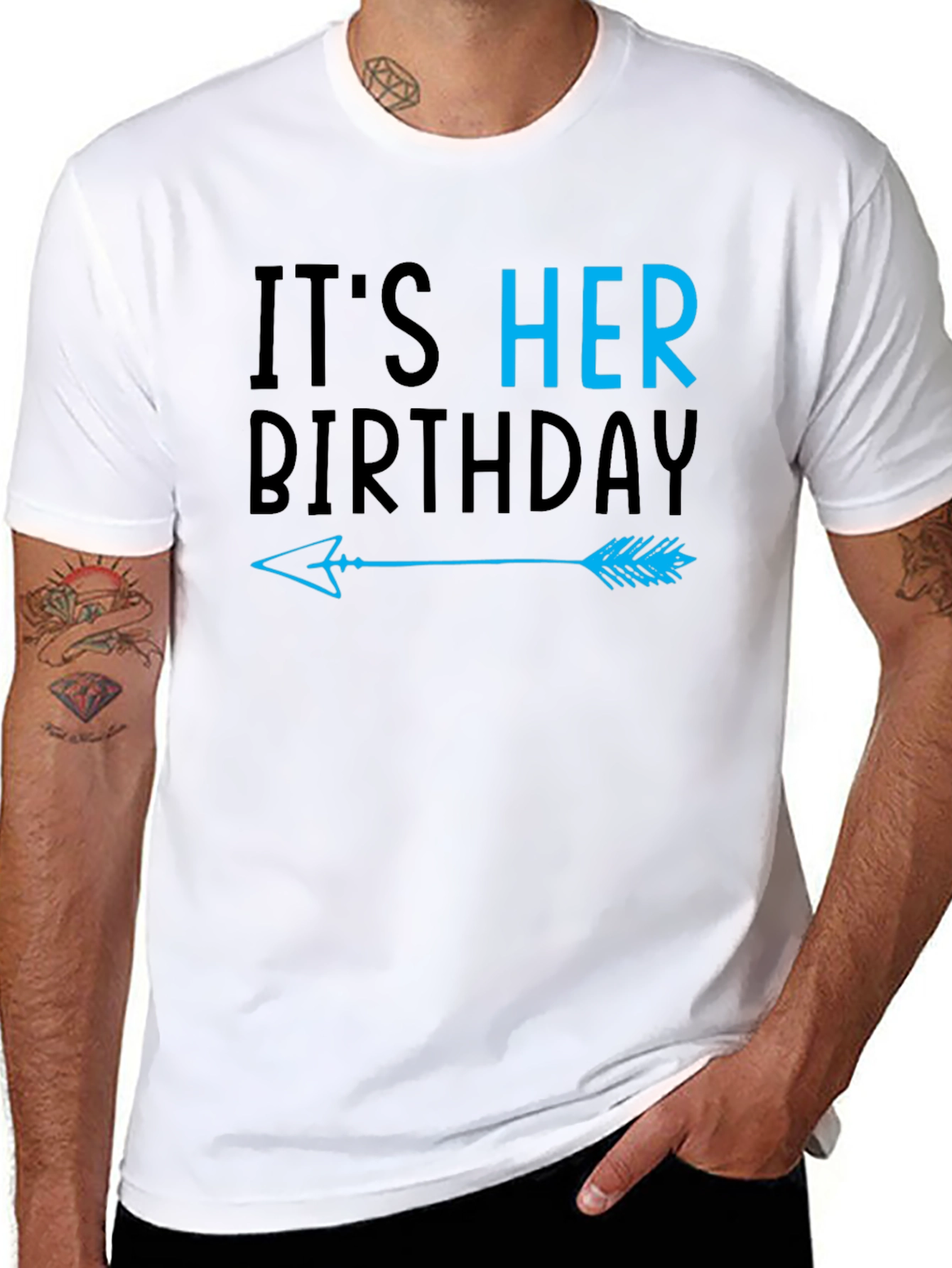 Its Her Birthday Arrow T-Shirt - Couple Matching Tee