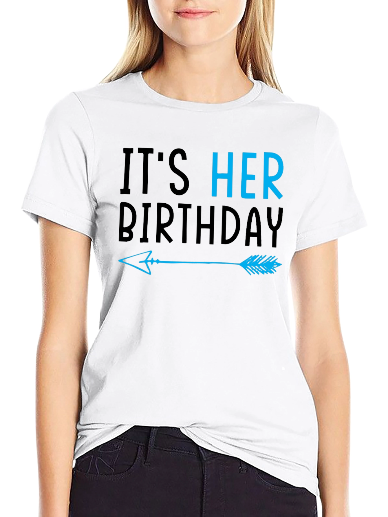 Its Her Birthday Arrow T-Shirt - Couple Matching Tee